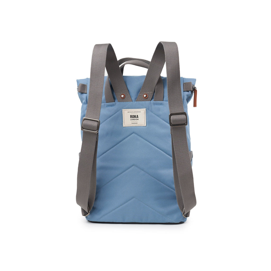 ROKA Finchley A Retro Blue Medium Recycled Canvas Bag
