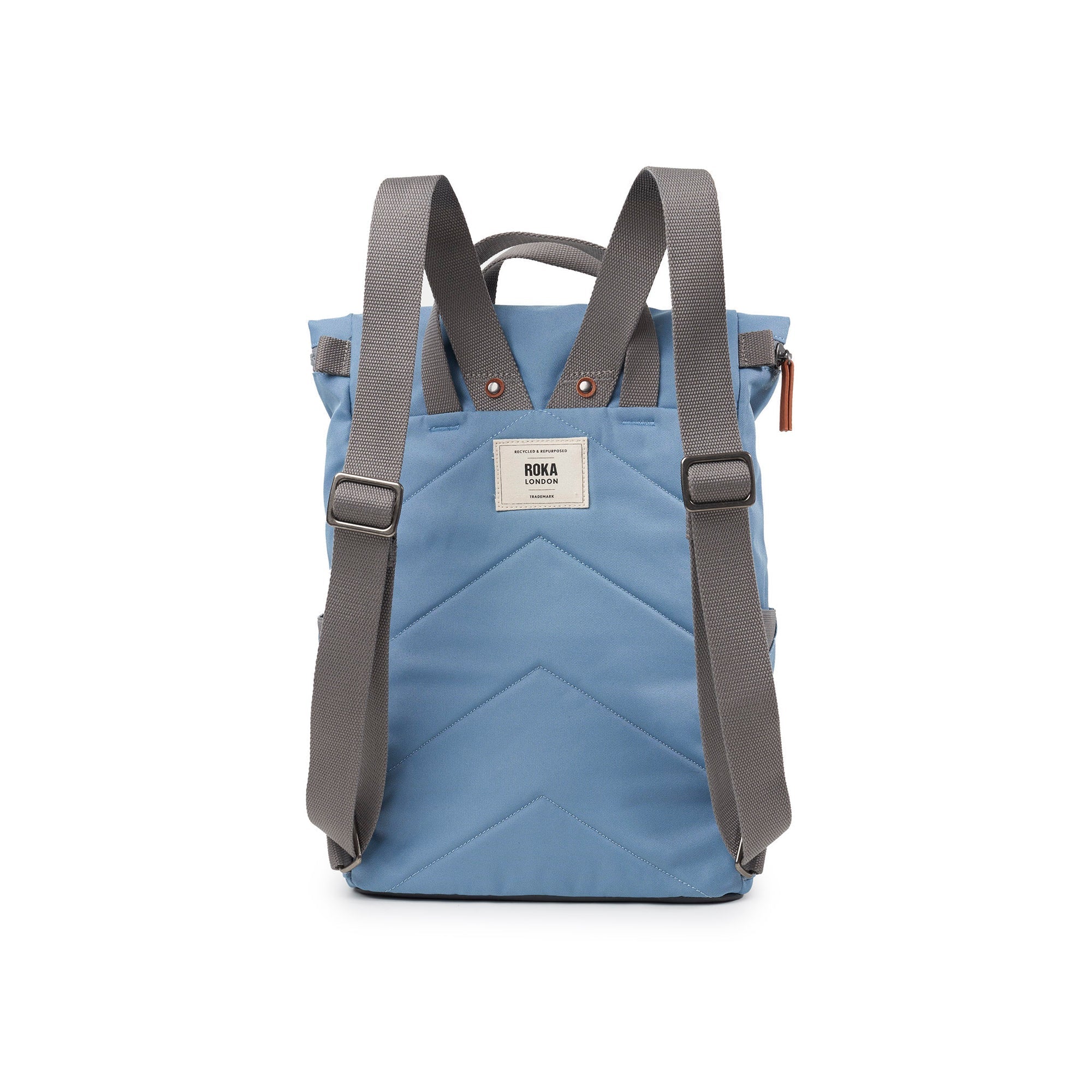 ROKA Finchley A Retro Blue Medium Recycled Canvas Bag