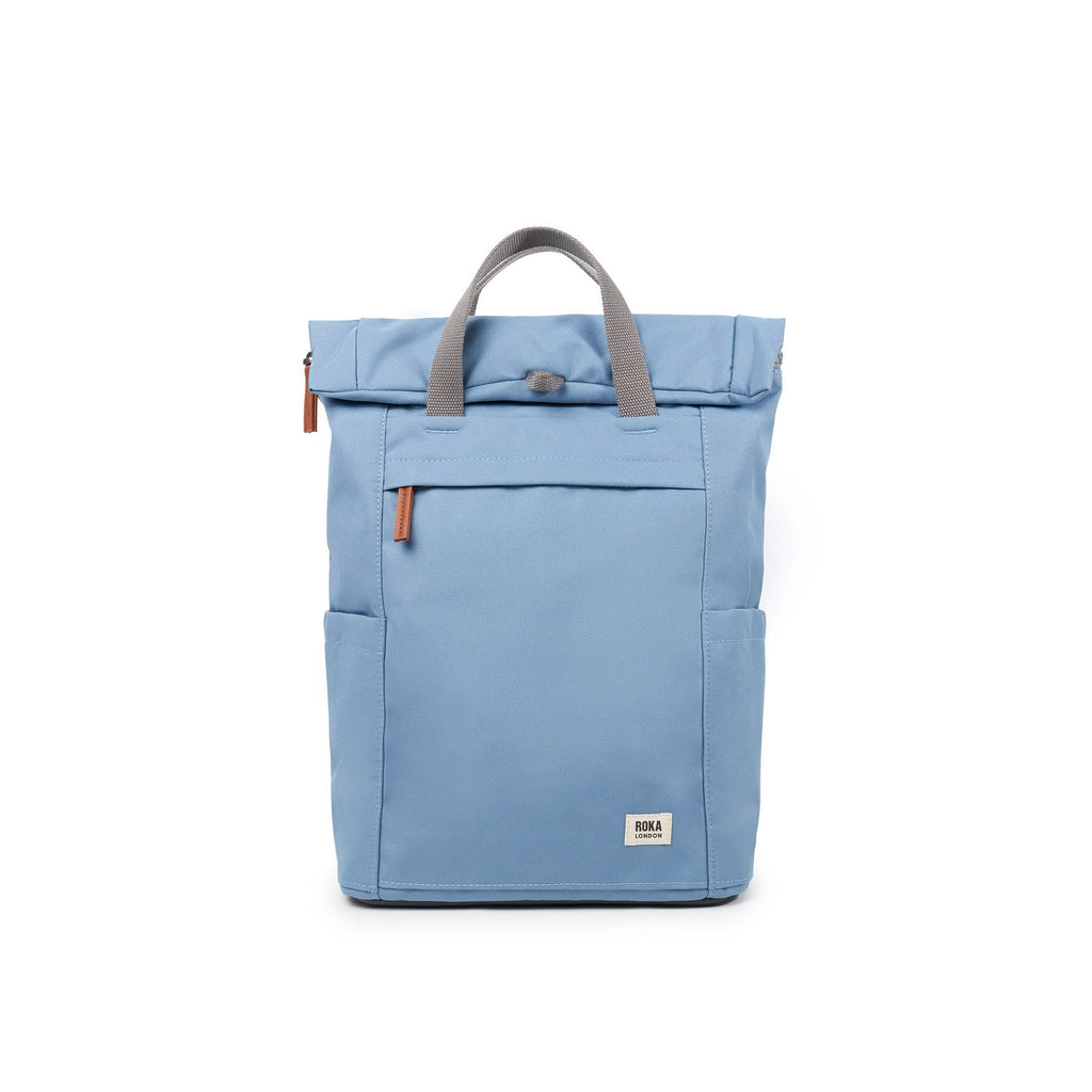 ROKA Finchley A Retro Blue Medium Recycled Canvas Bag