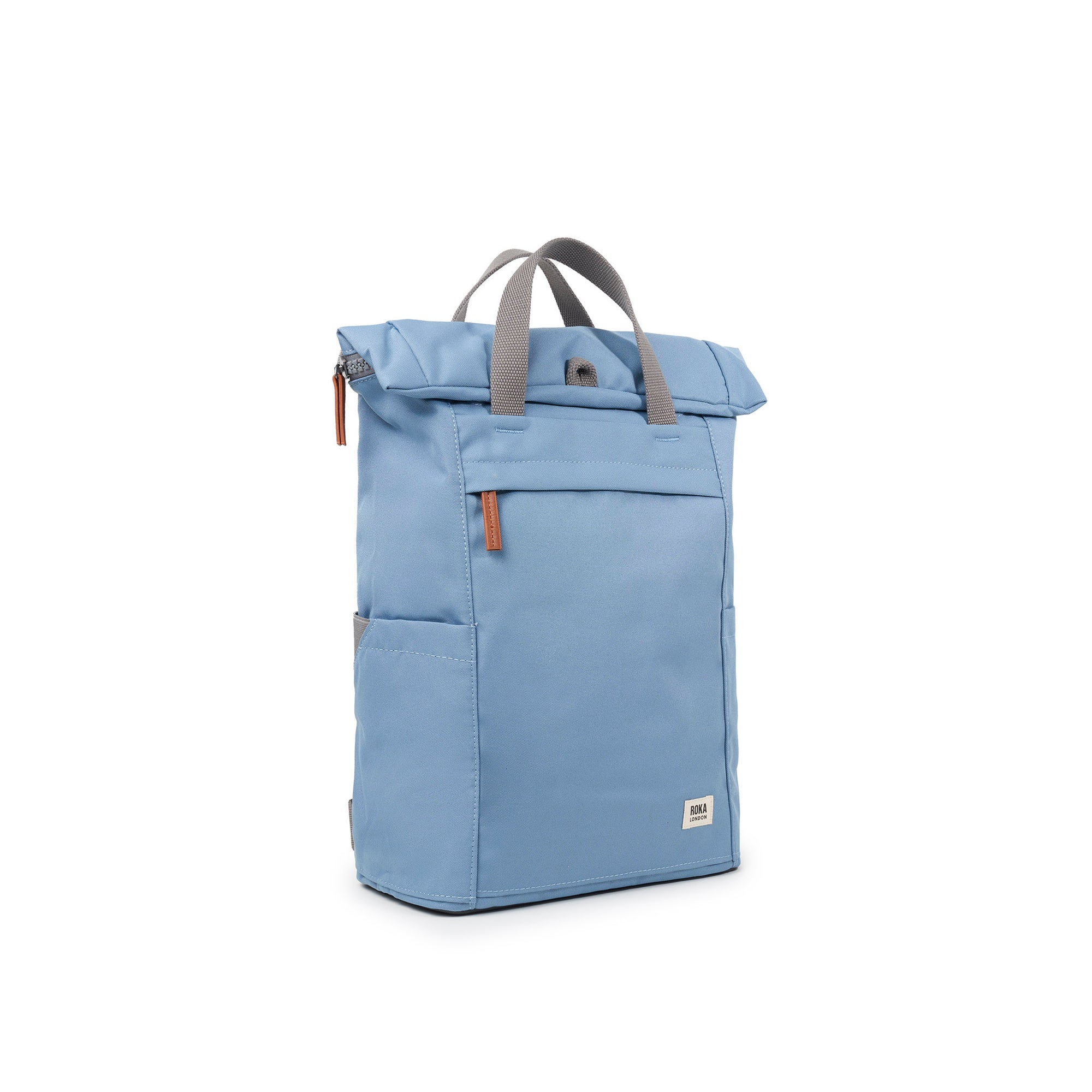 ROKA Finchley A Retro Blue Medium Recycled Canvas Bag