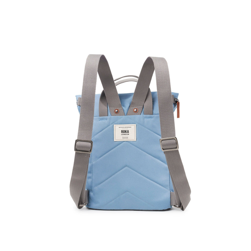 ROKA Finchley A Retro Blue Small Recycled Canvas Bag