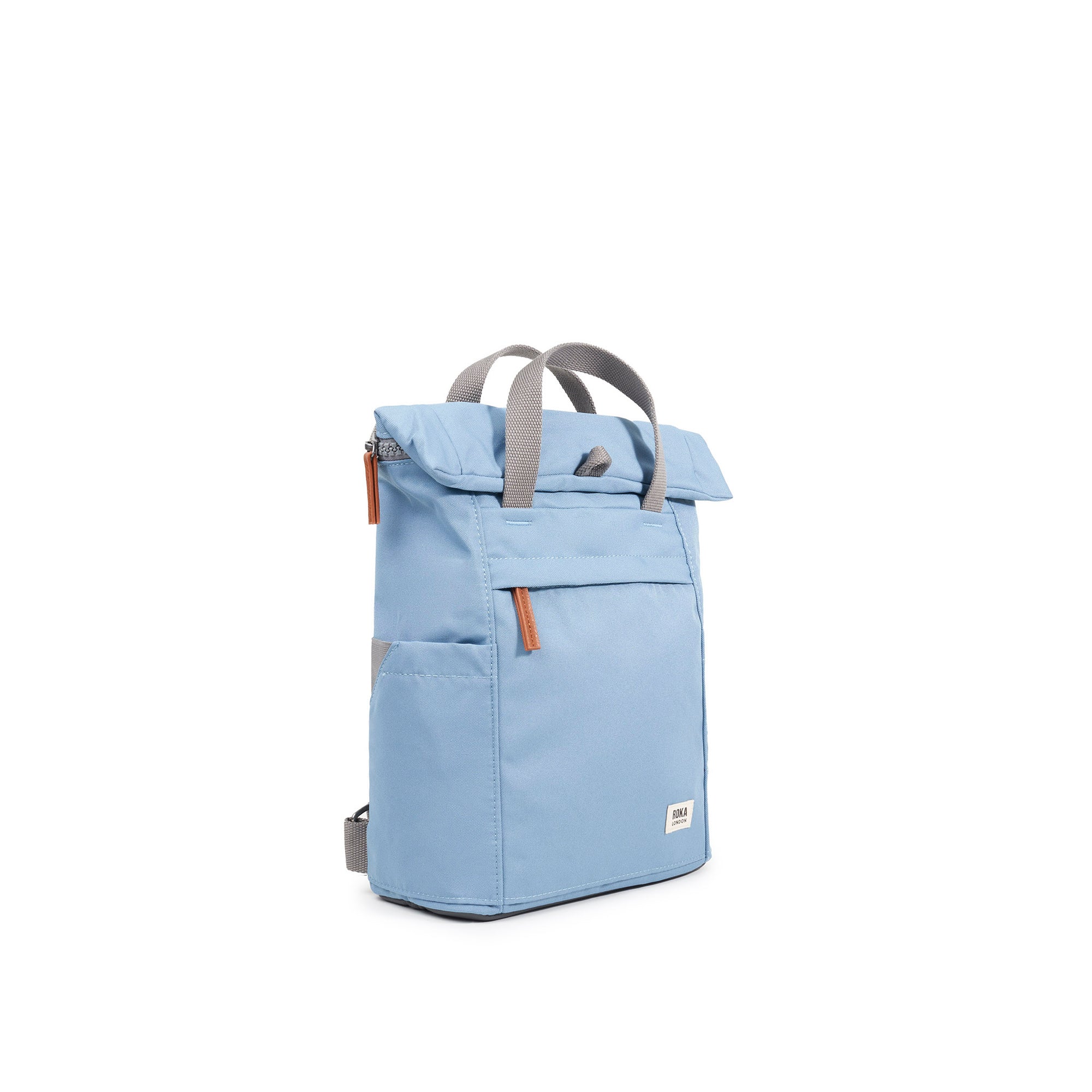 ROKA Finchley A Retro Blue Small Recycled Canvas Bag