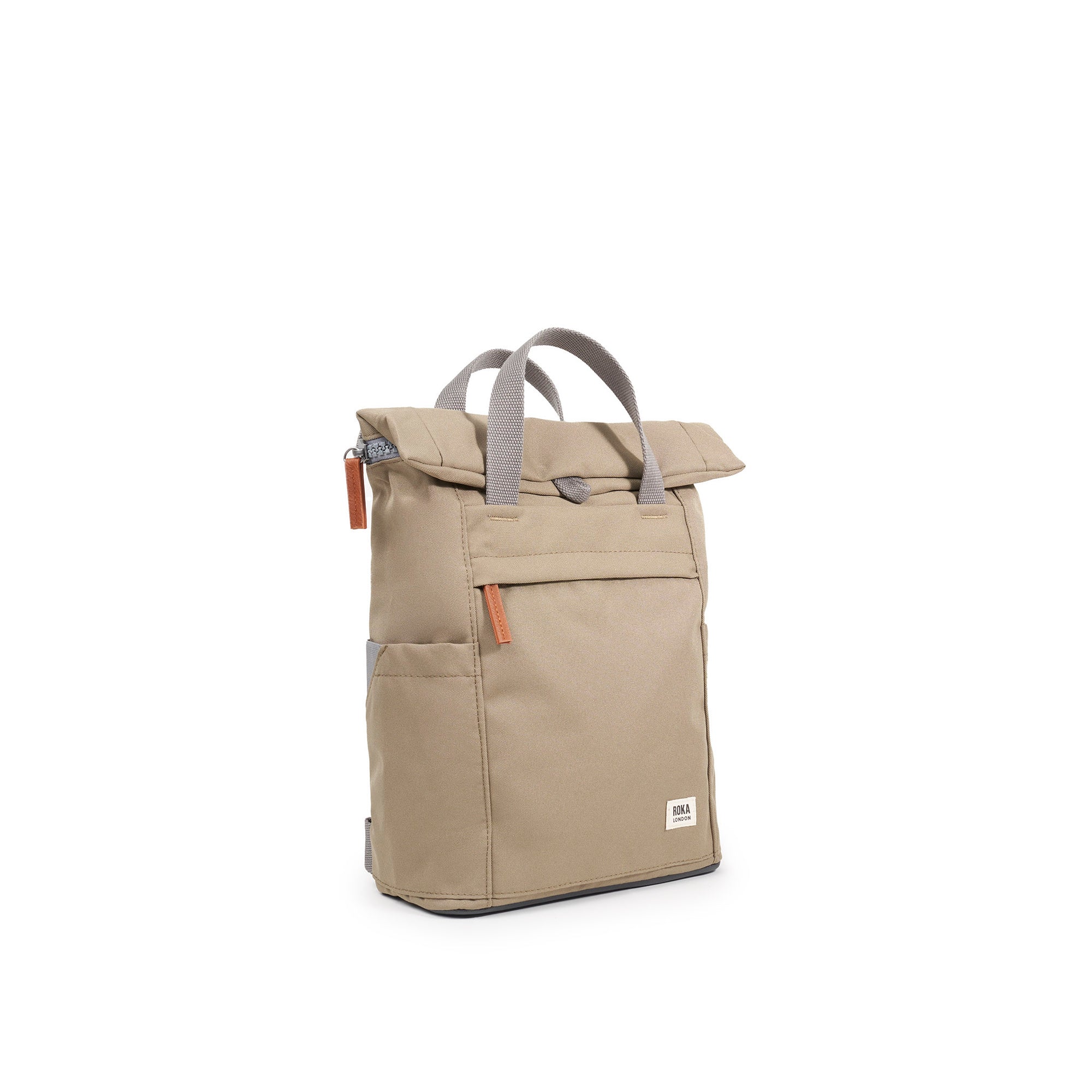 ROKA Finchley A Taupe Small Recycled Canvas Bag