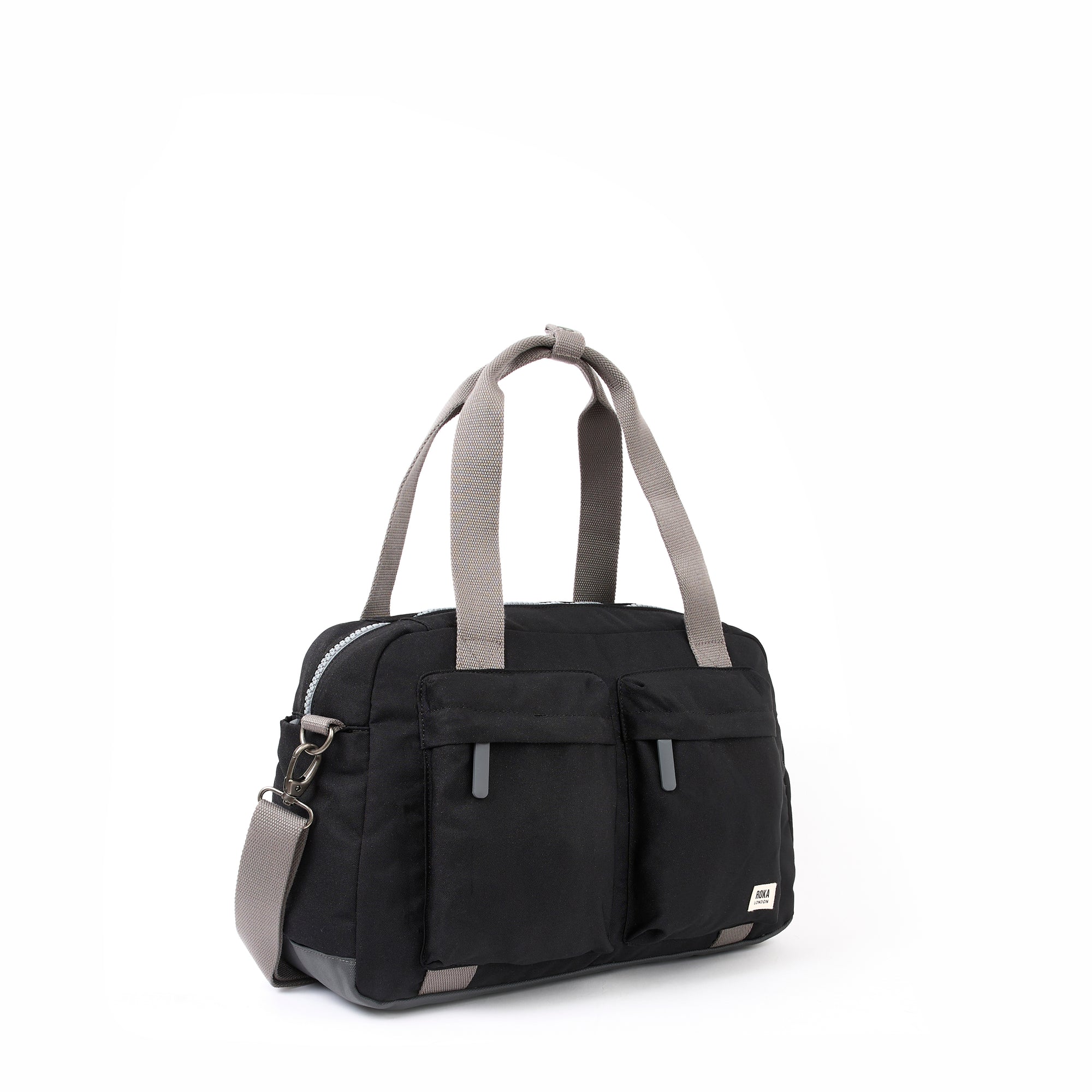 ROKA Gatwick Small Recycled Canvas Bag | Ash