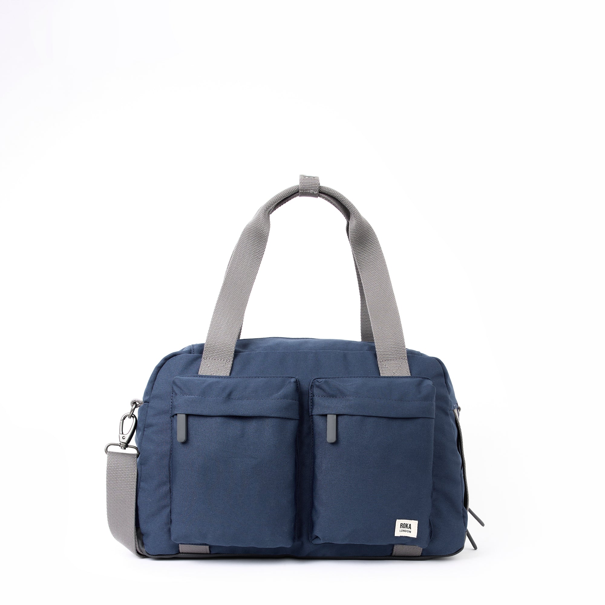 ROKA Gatwick Small Recycled Canvas Bag | Deep Blue