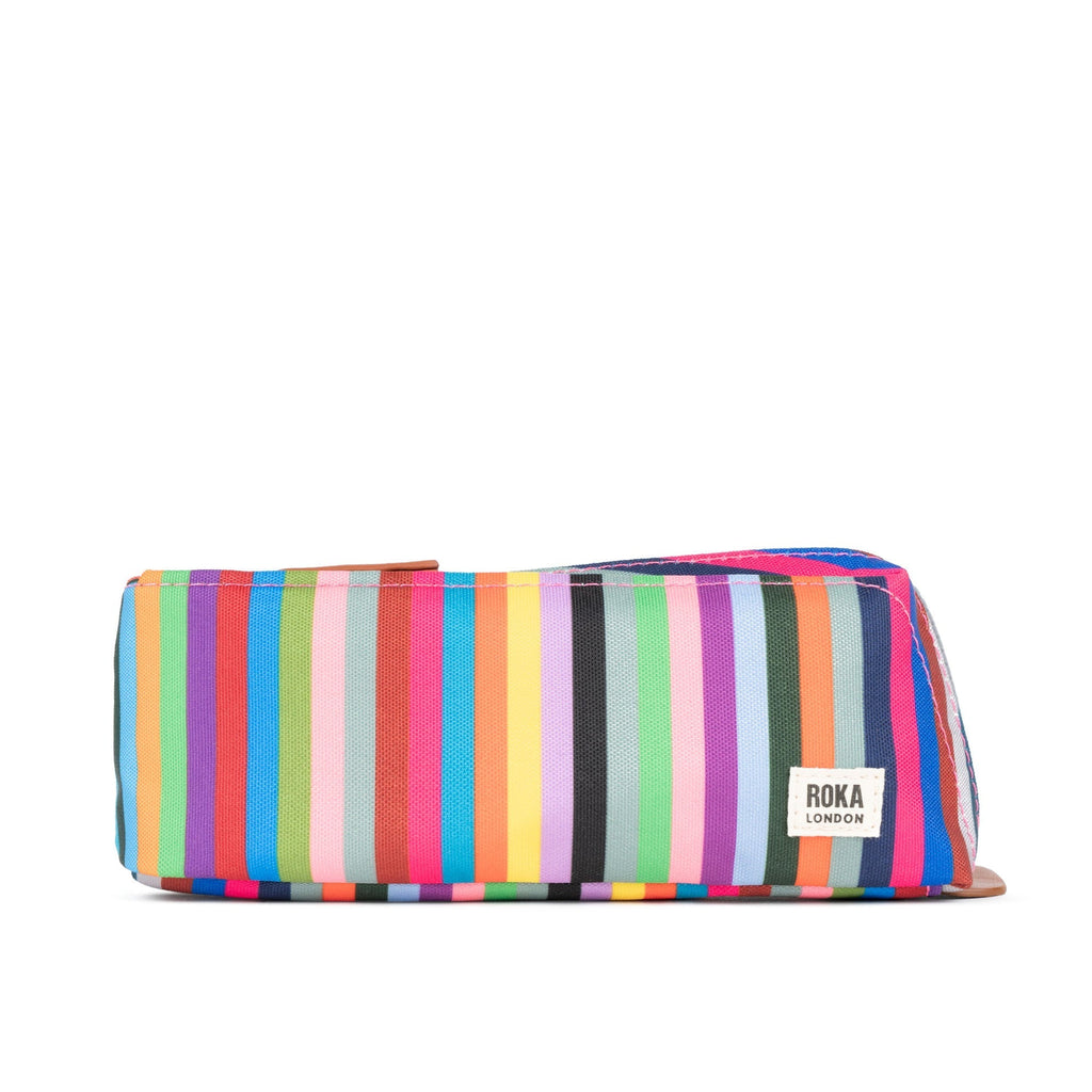ROKA Pimlico Multi Stripe Small Recycled Canvas Pouch