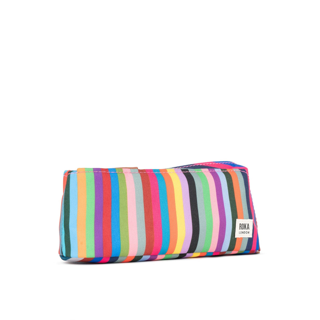 ROKA Pimlico Multi Stripe Small Recycled Canvas Pouch