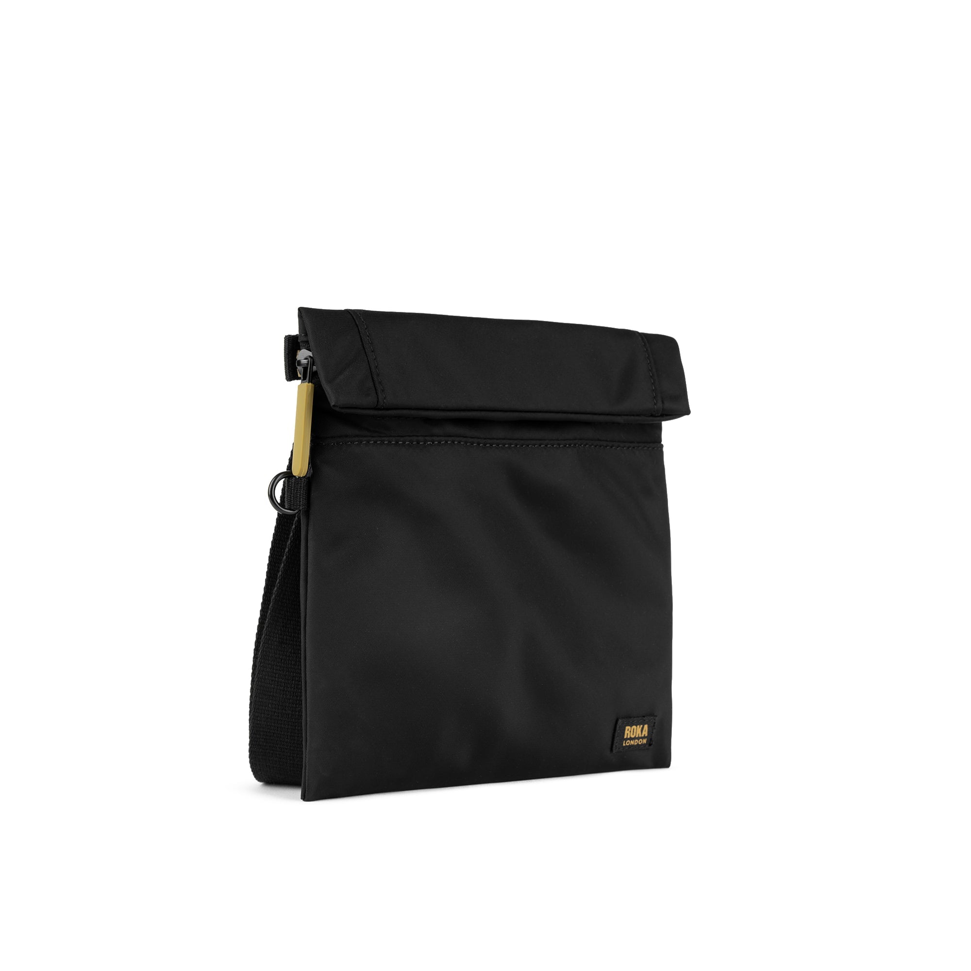 ROKA Stratford Gold Label Small Recycled Nylon Bag | Black