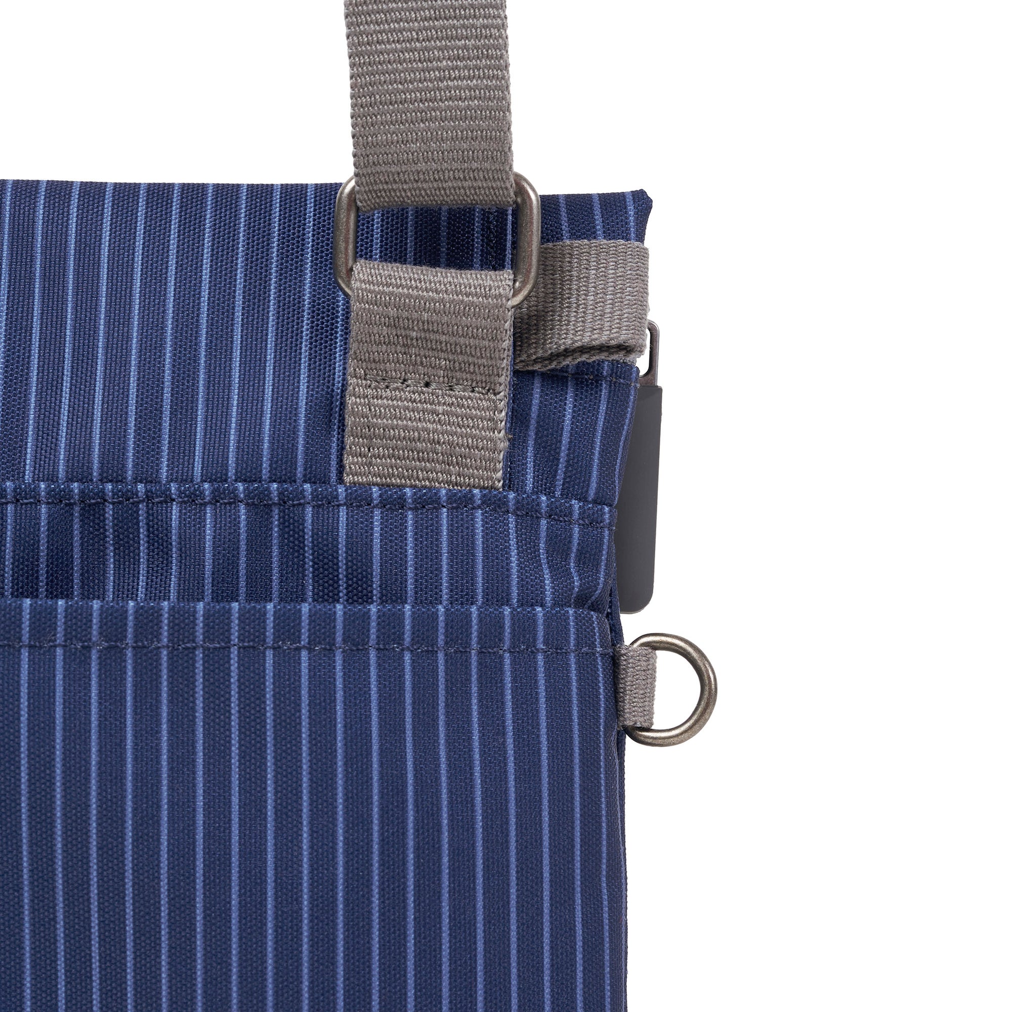 ROKA Stratford Small Recycled Nylon Bag | Dark Denim Pinstripe
