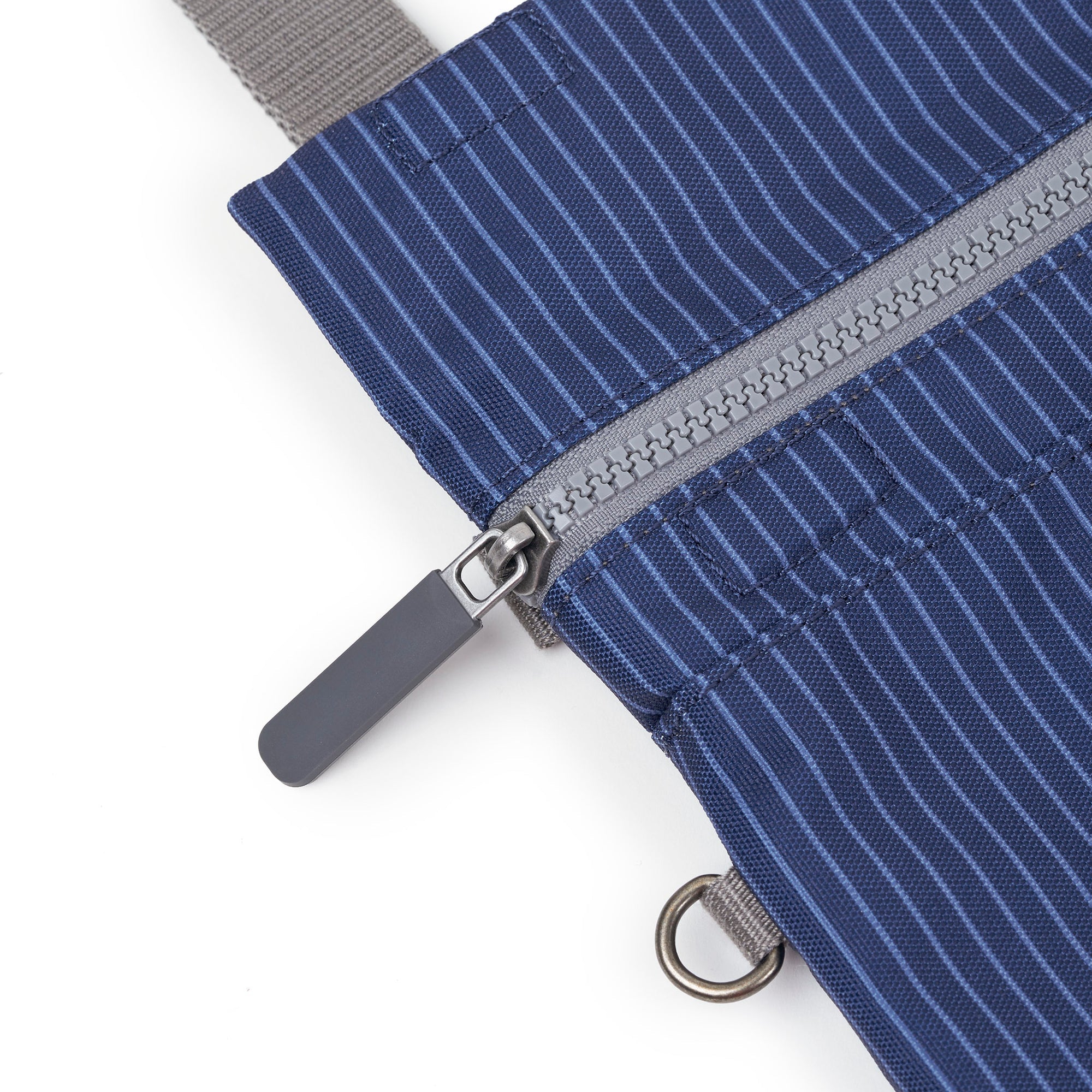 ROKA Stratford Small Recycled Nylon Bag | Dark Denim Pinstripe