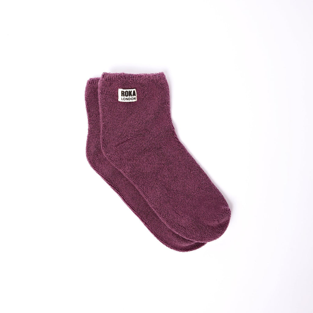 ROKA Watford Organic Cotton Crop Socks | Berry