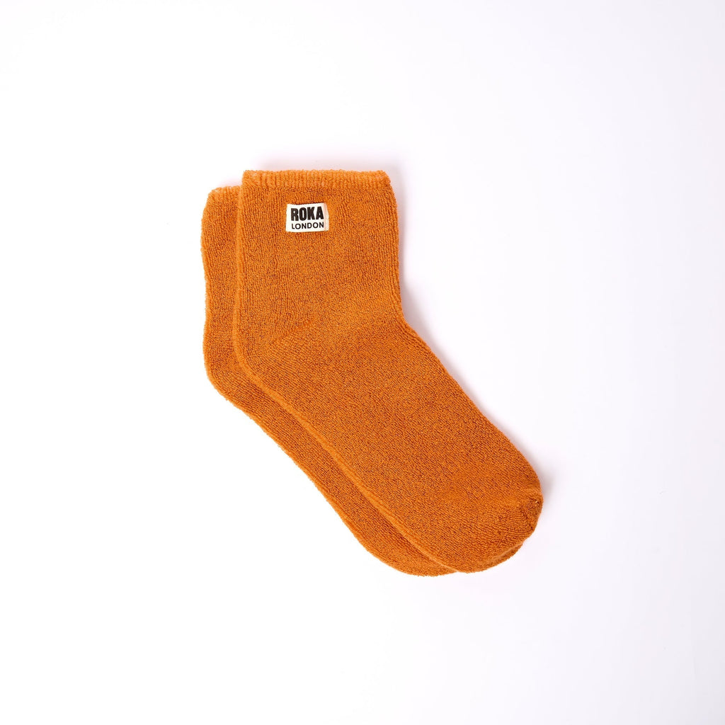 ROKA Watford Organic Cotton Crop Socks | Burnt Orange