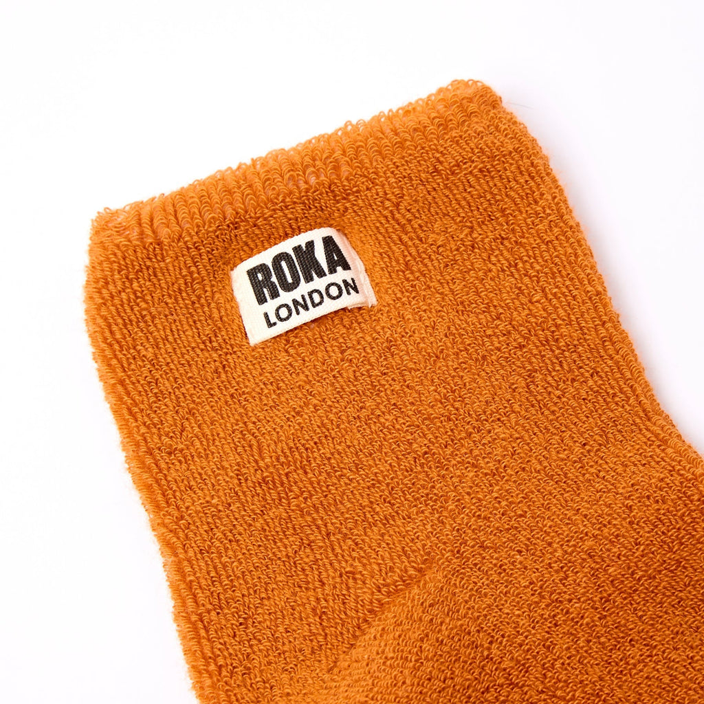ROKA Watford Organic Cotton Crop Socks | Burnt Orange