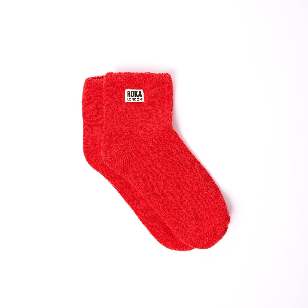 ROKA Watford Organic Cotton Crop Socks | Cranberry
