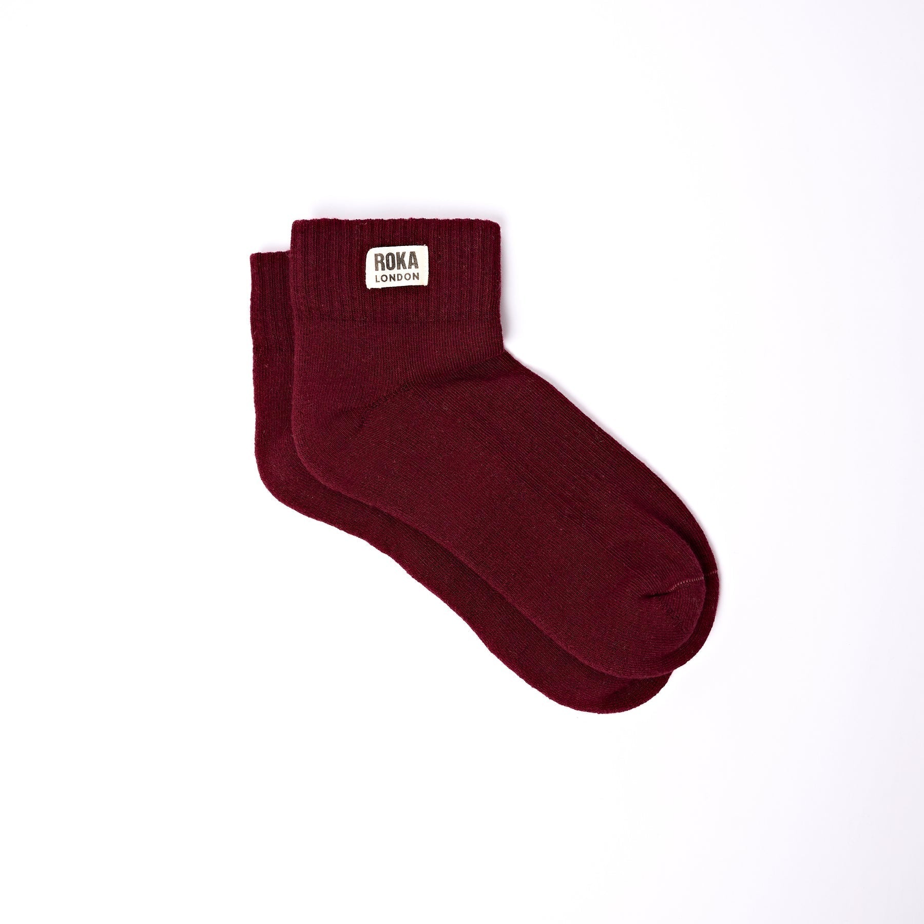 ROKA Wembley Organic Cotton Crop Socks | Plum