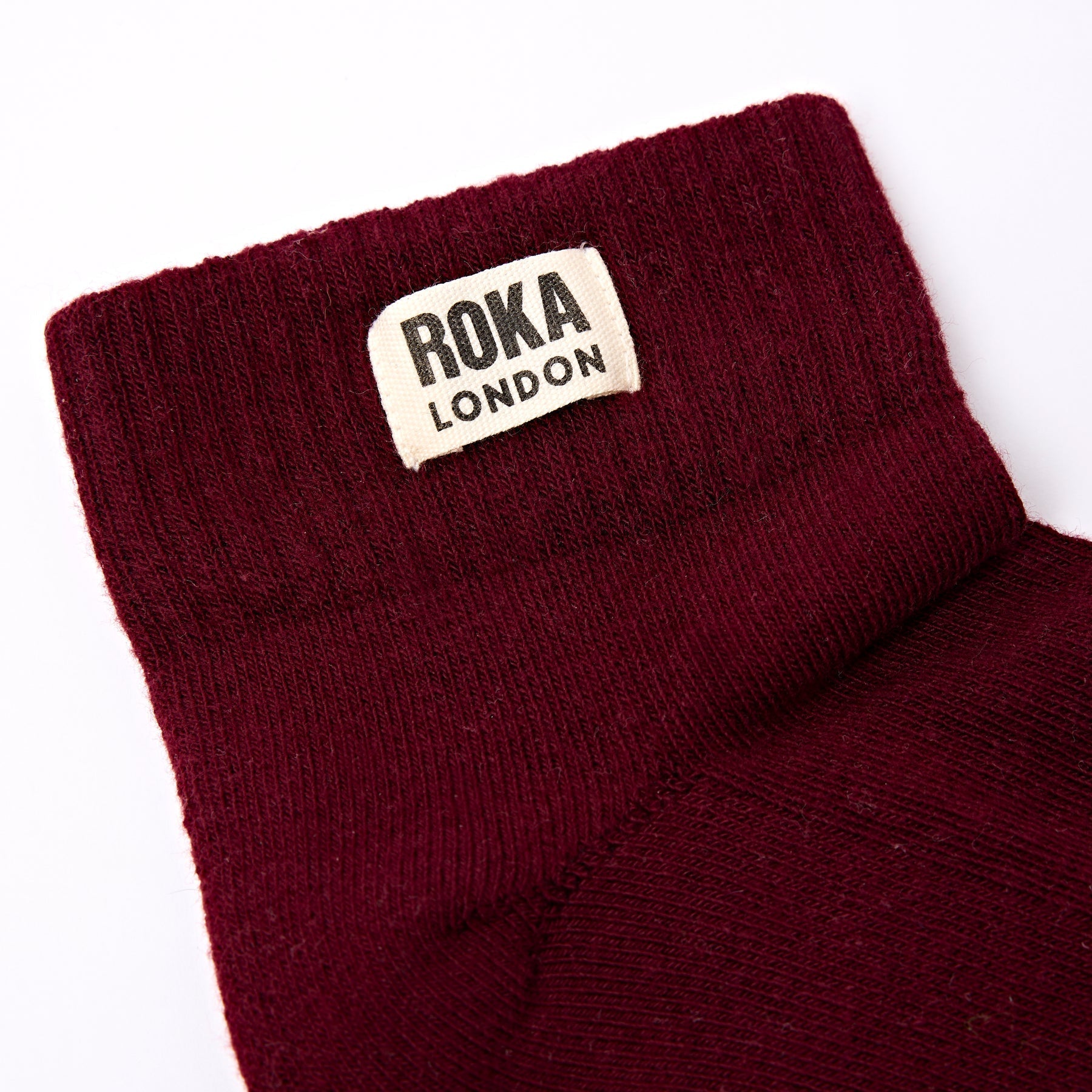 ROKA Wembley Organic Cotton Crop Socks | Plum