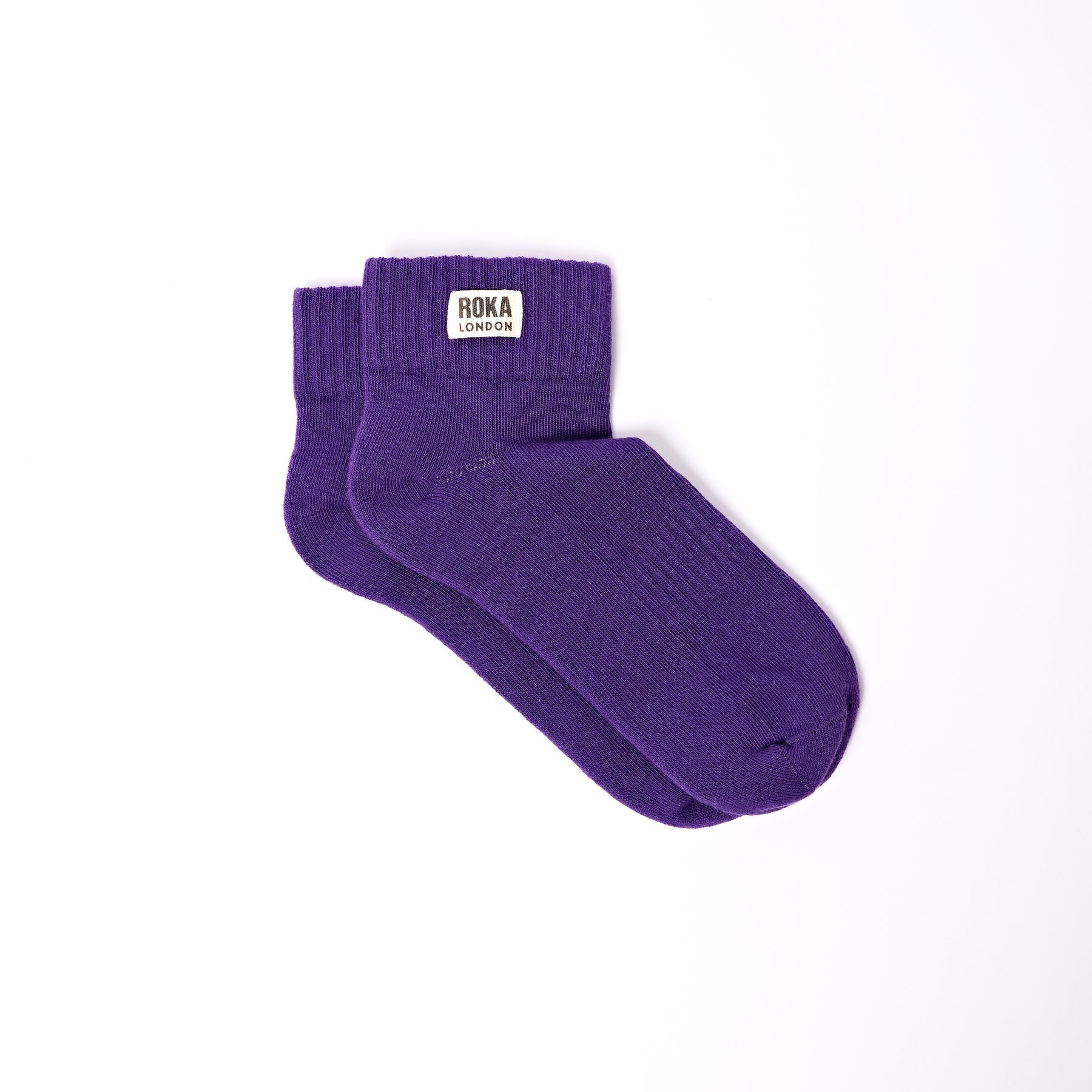 ROKA Wembley Organic Cotton Crop Socks | Purple