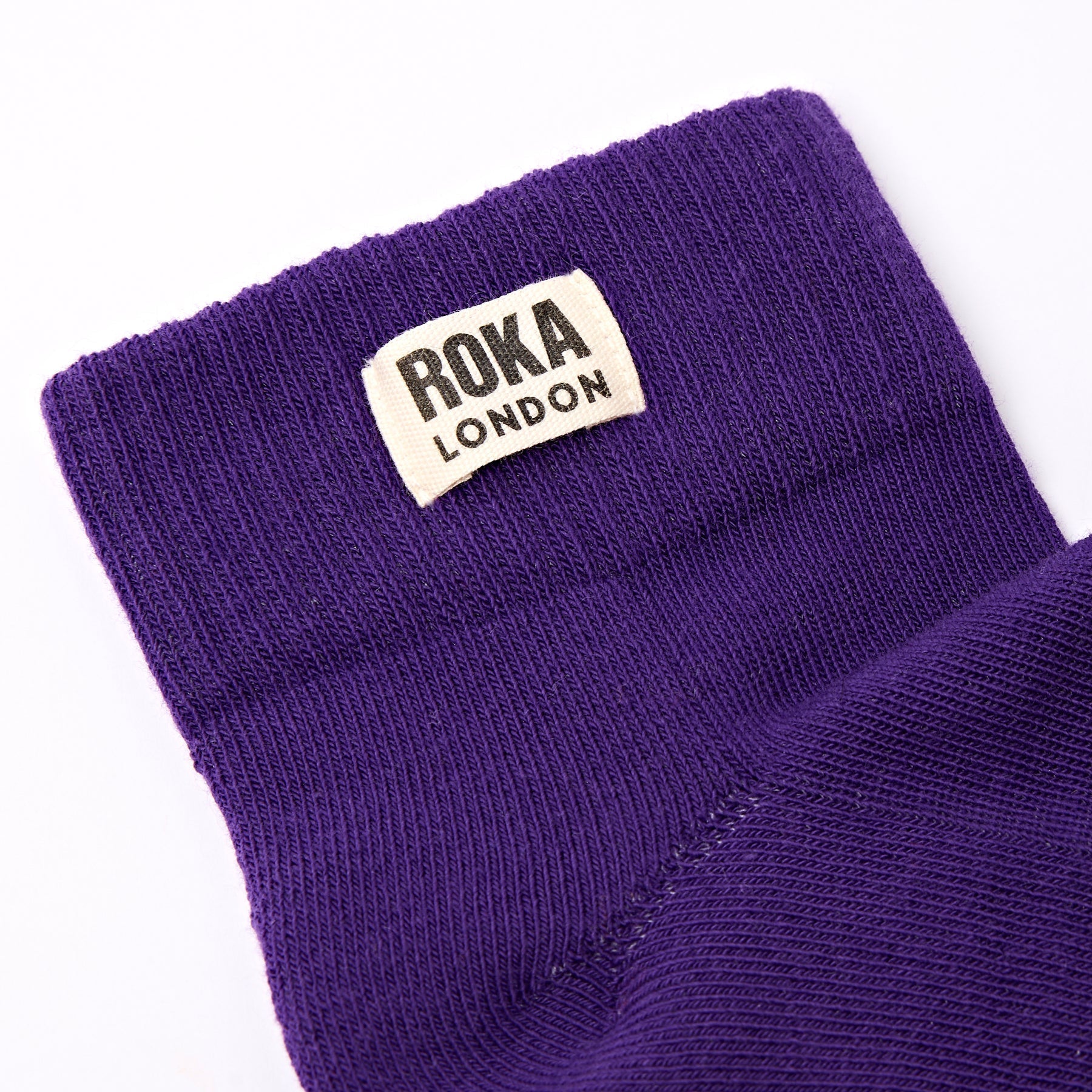 ROKA Wembley Organic Cotton Crop Socks | Purple