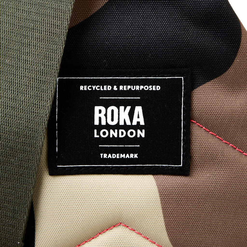 ROKA Willesden B Vintage Camo Large Recycled Canvas Bag
