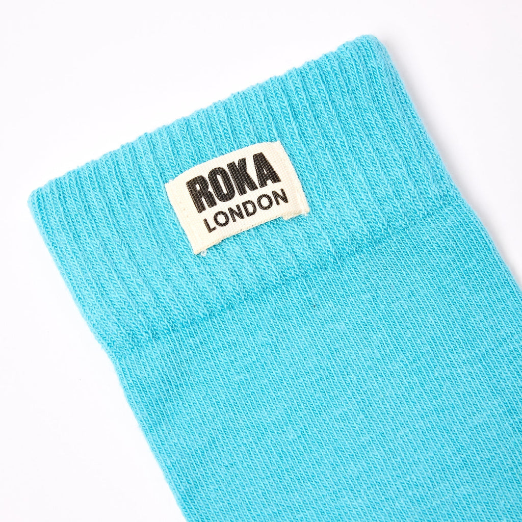 ROKA Wimbledon Organic Cotton Crew Socks | Aquatic Awe