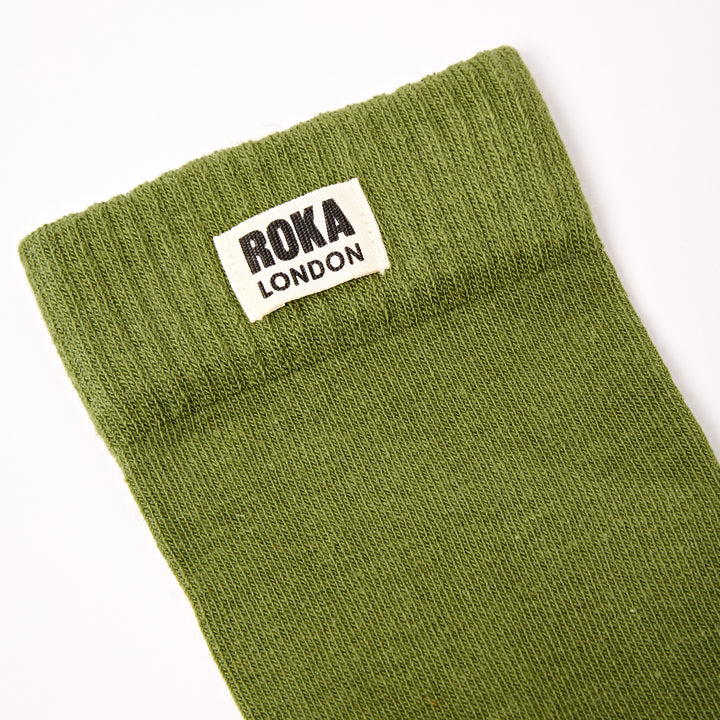 ROKA Wimbledon Organic Cotton Crew Socks | Avocado