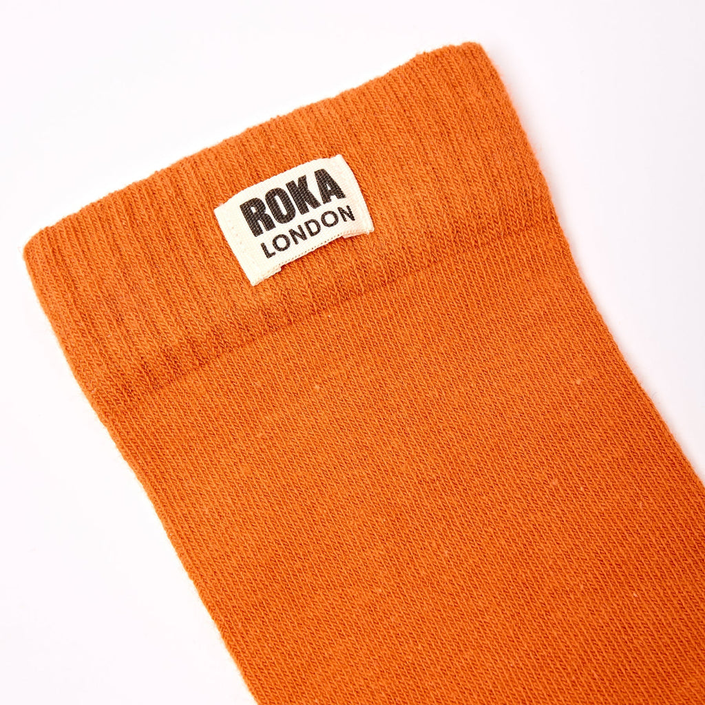 ROKA Wimbledon Organic Cotton Crew Socks | Burnt Orange