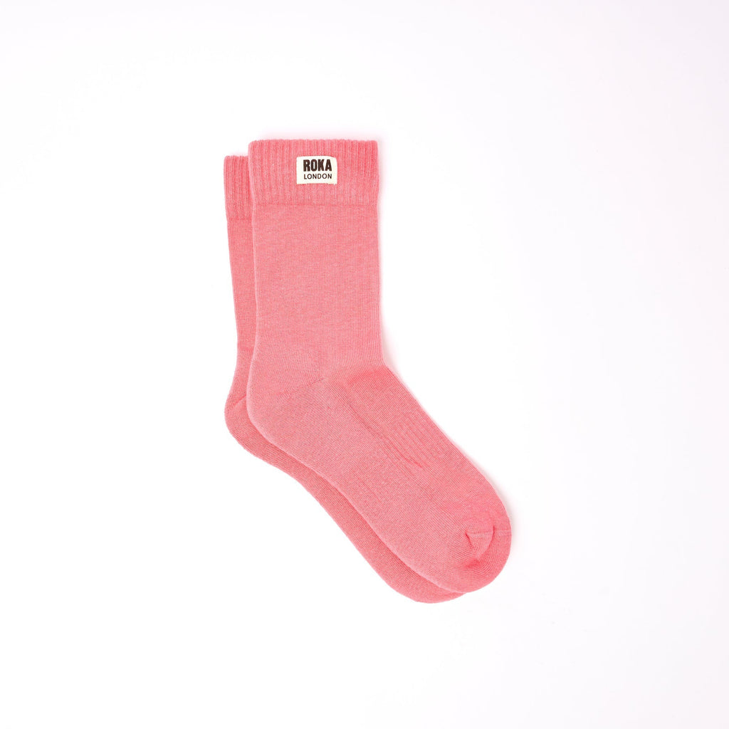 ROKA Wimbledon Organic Cotton Crew Socks | Coral