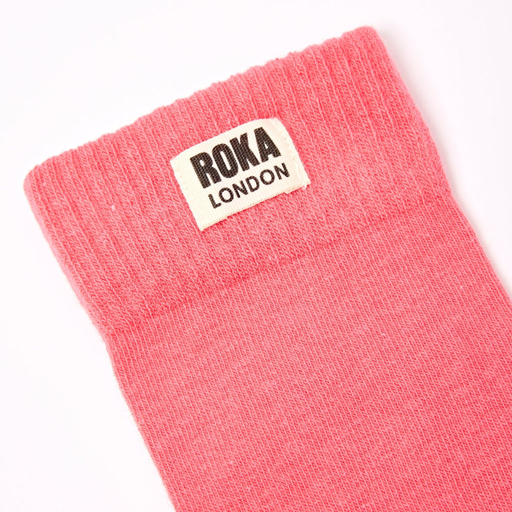 ROKA Wimbledon Organic Cotton Crew Socks | Coral