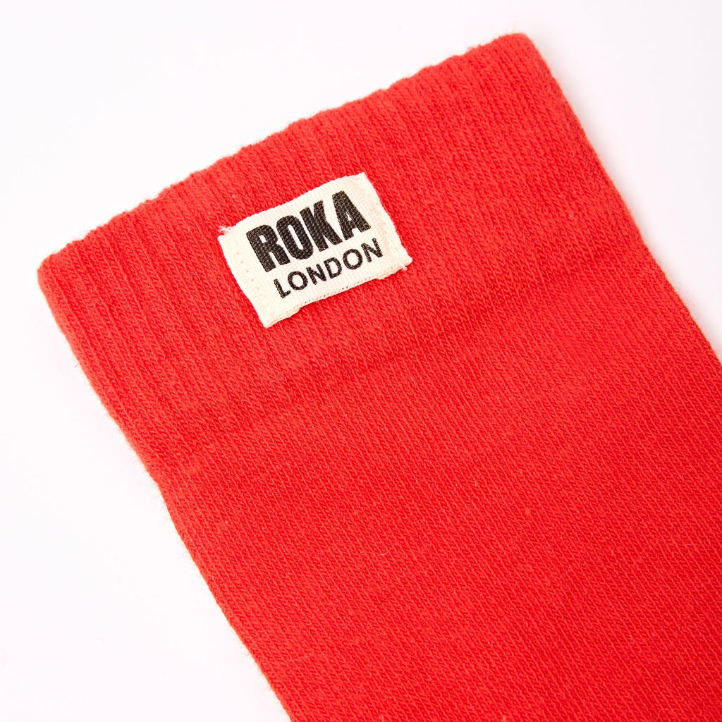 ROKA Wimbledon Organic Cotton Crew Socks | Cranberry