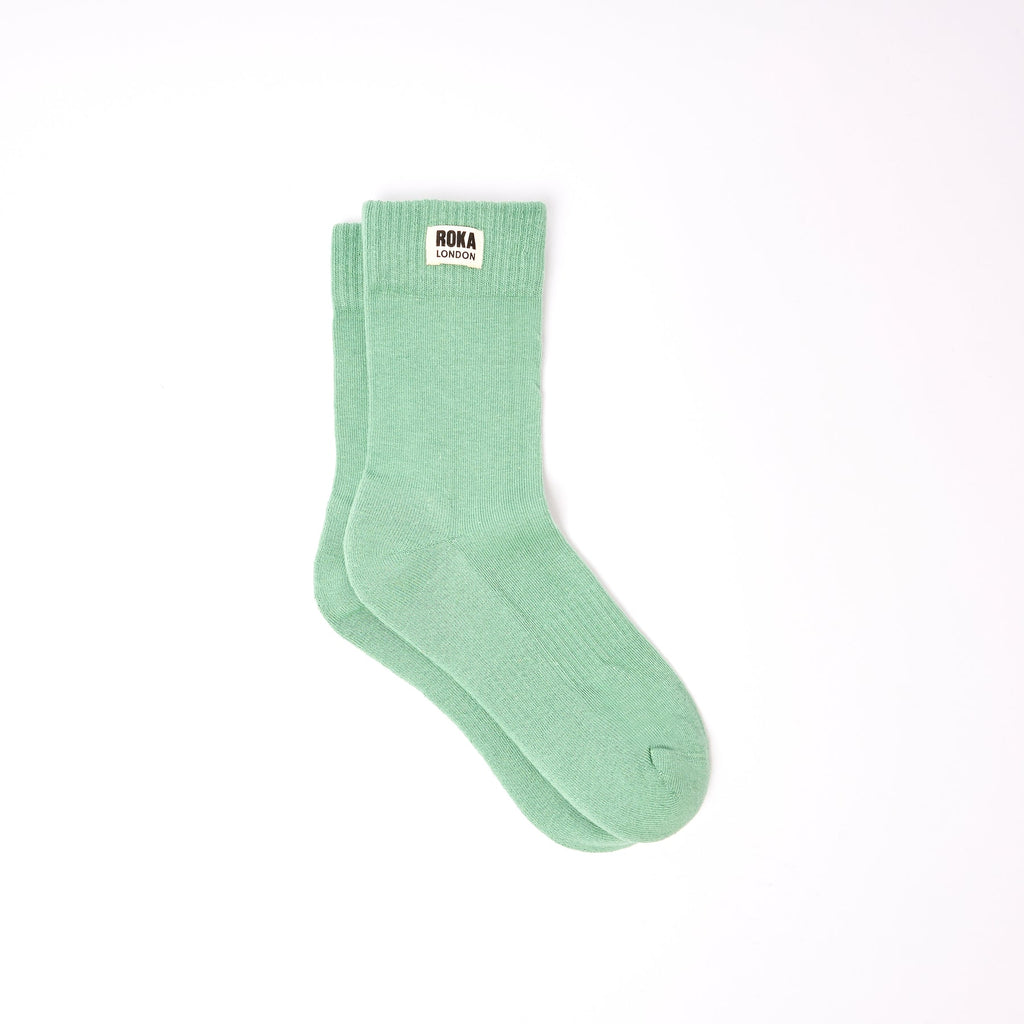 ROKA Wimbledon Organic Cotton Crew Socks | Matcha