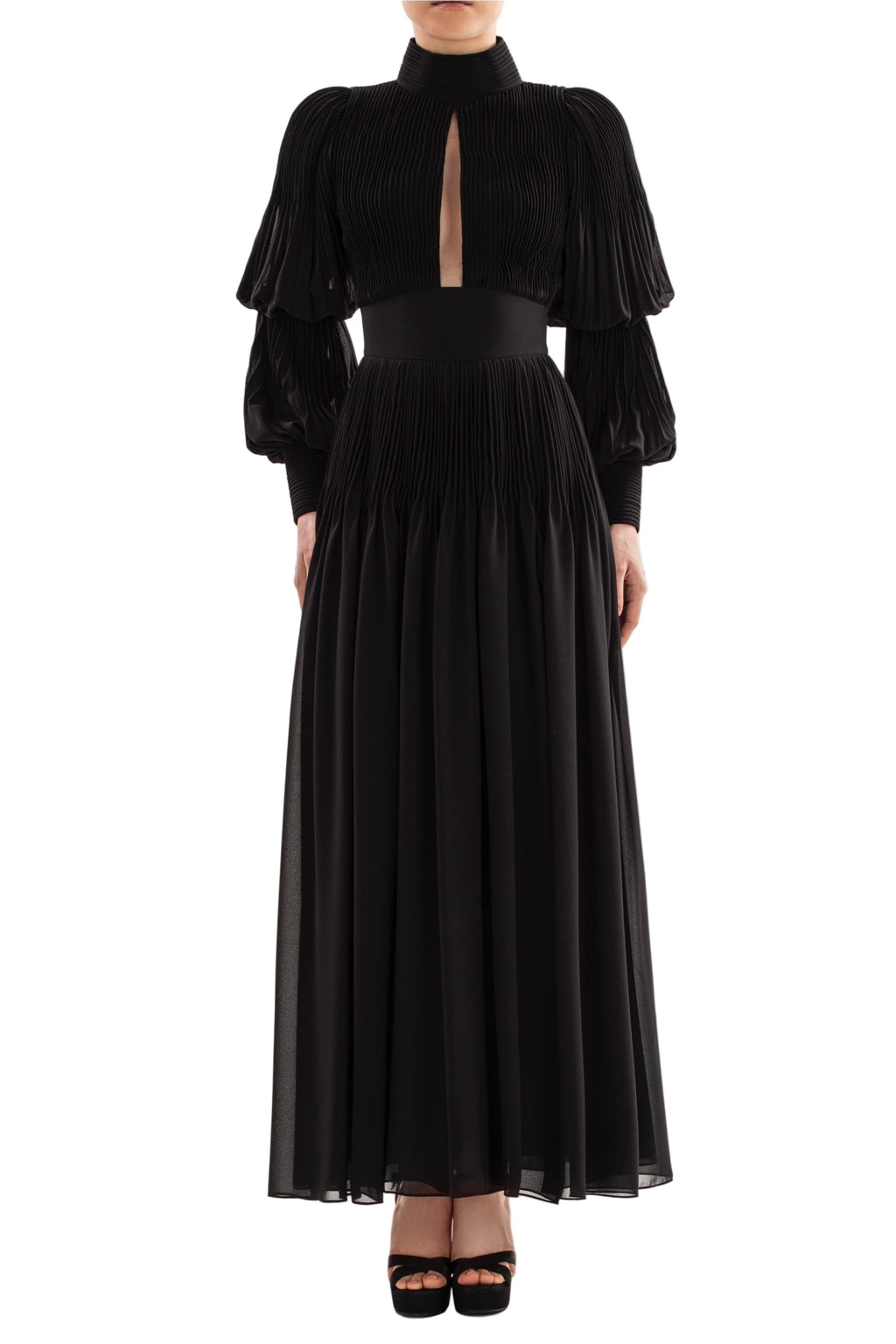 PLEATED MIDI DRESS
