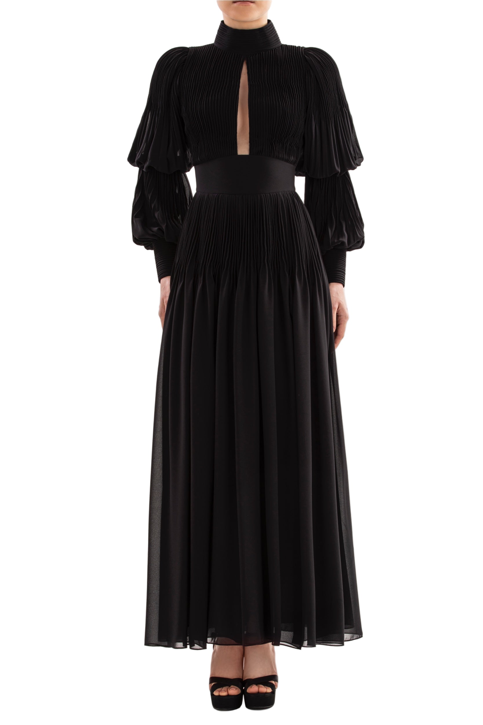 PLEATED MIDI DRESS