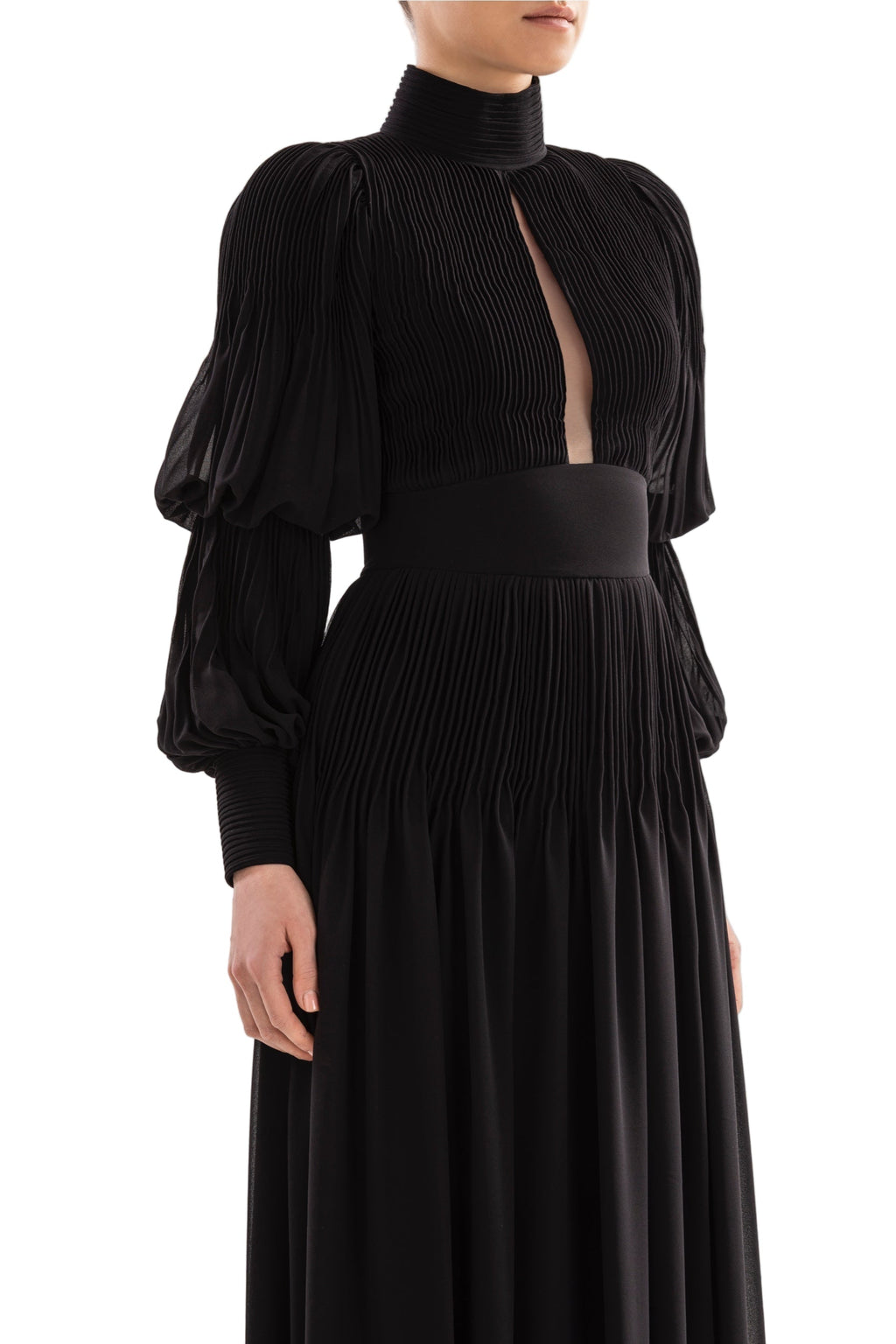 PLEATED MIDI DRESS