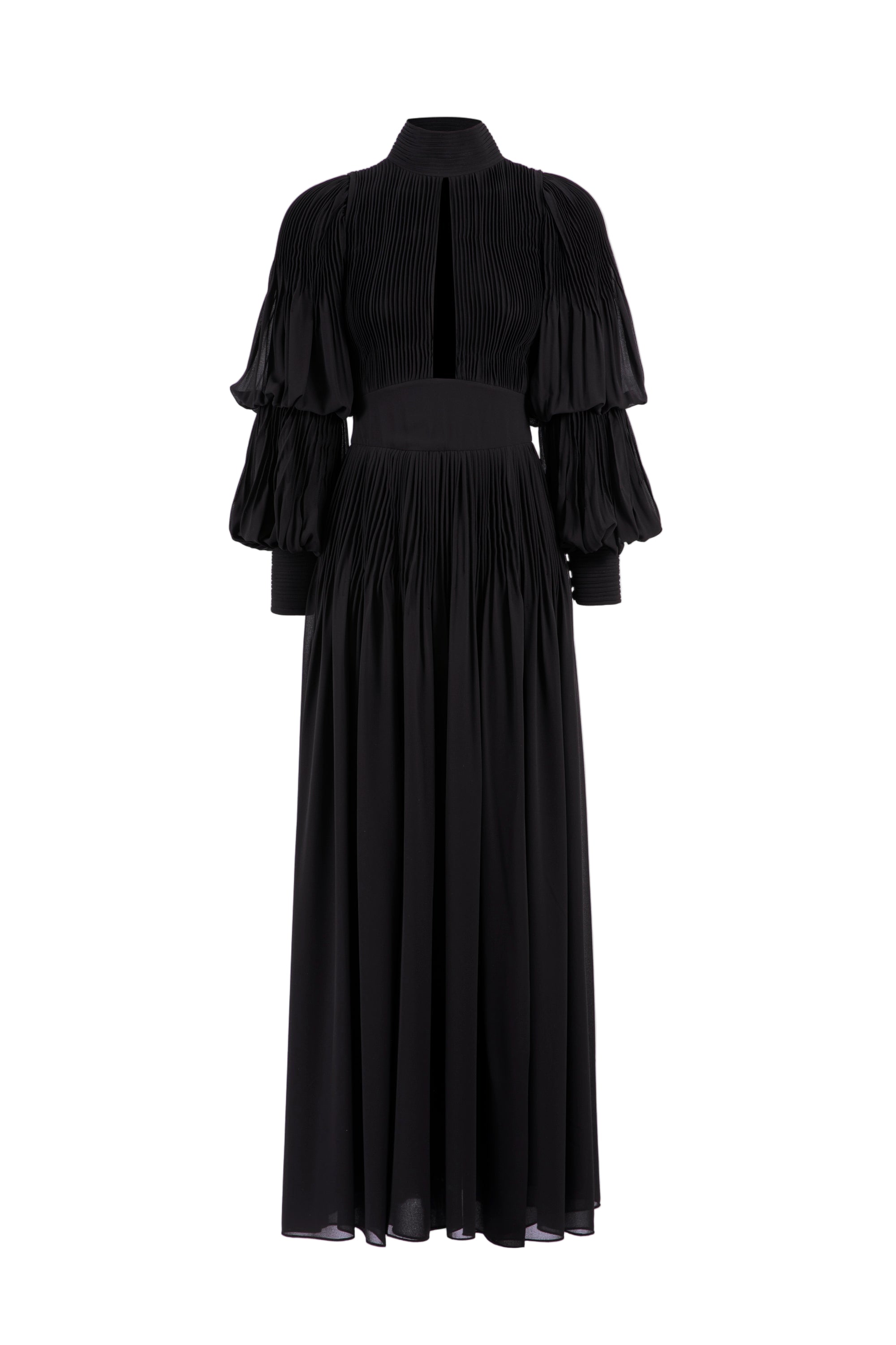 PLEATED MIDI DRESS