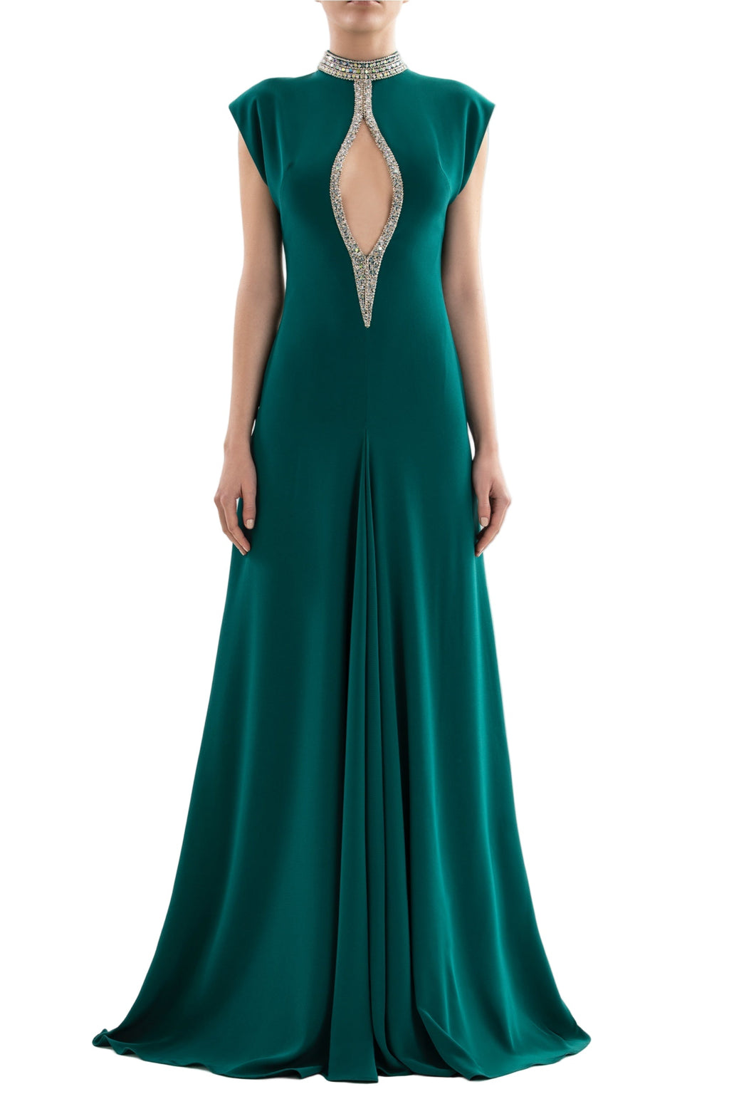 CRYSTAL EMBELLISHED LONG DRESS