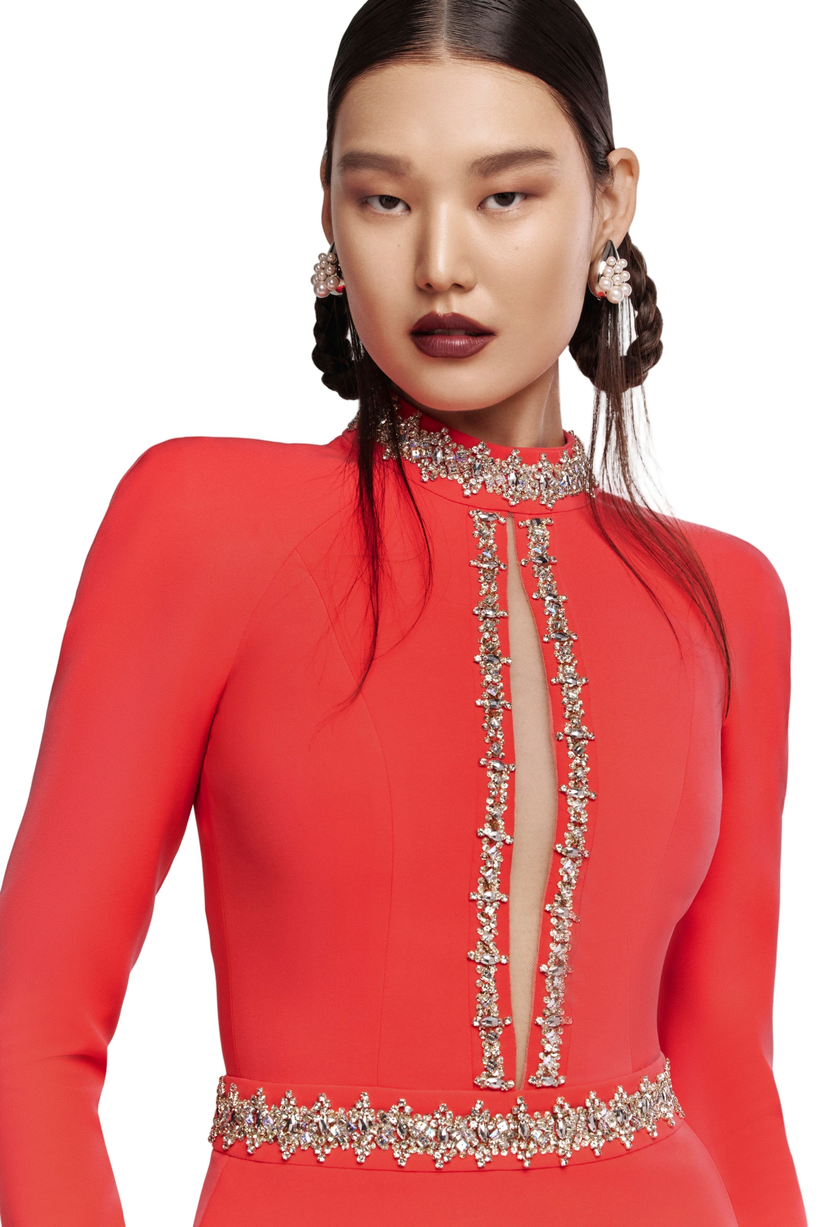 CRYSTAL EMBELLISHED MIDI DRESS