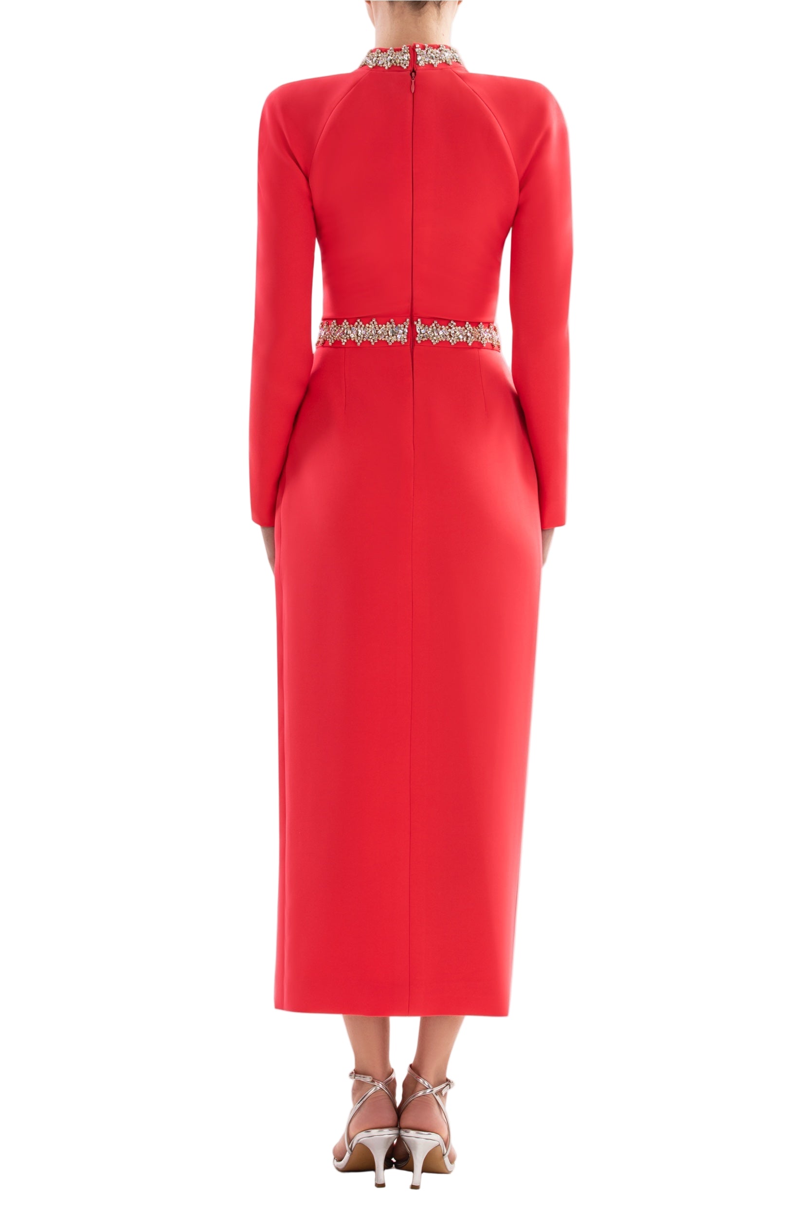 CRYSTAL EMBELLISHED MIDI DRESS