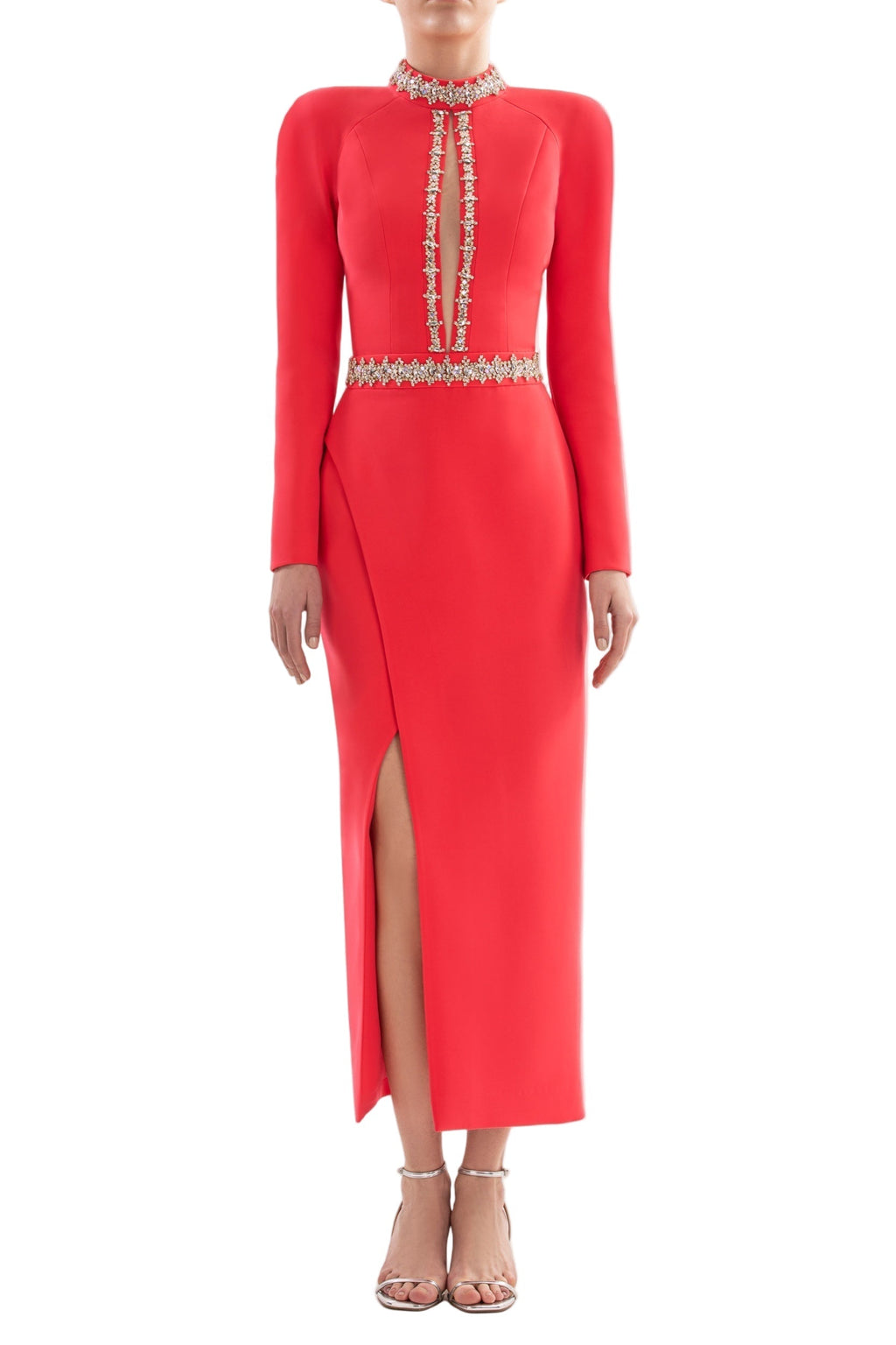 CRYSTAL EMBELLISHED MIDI DRESS