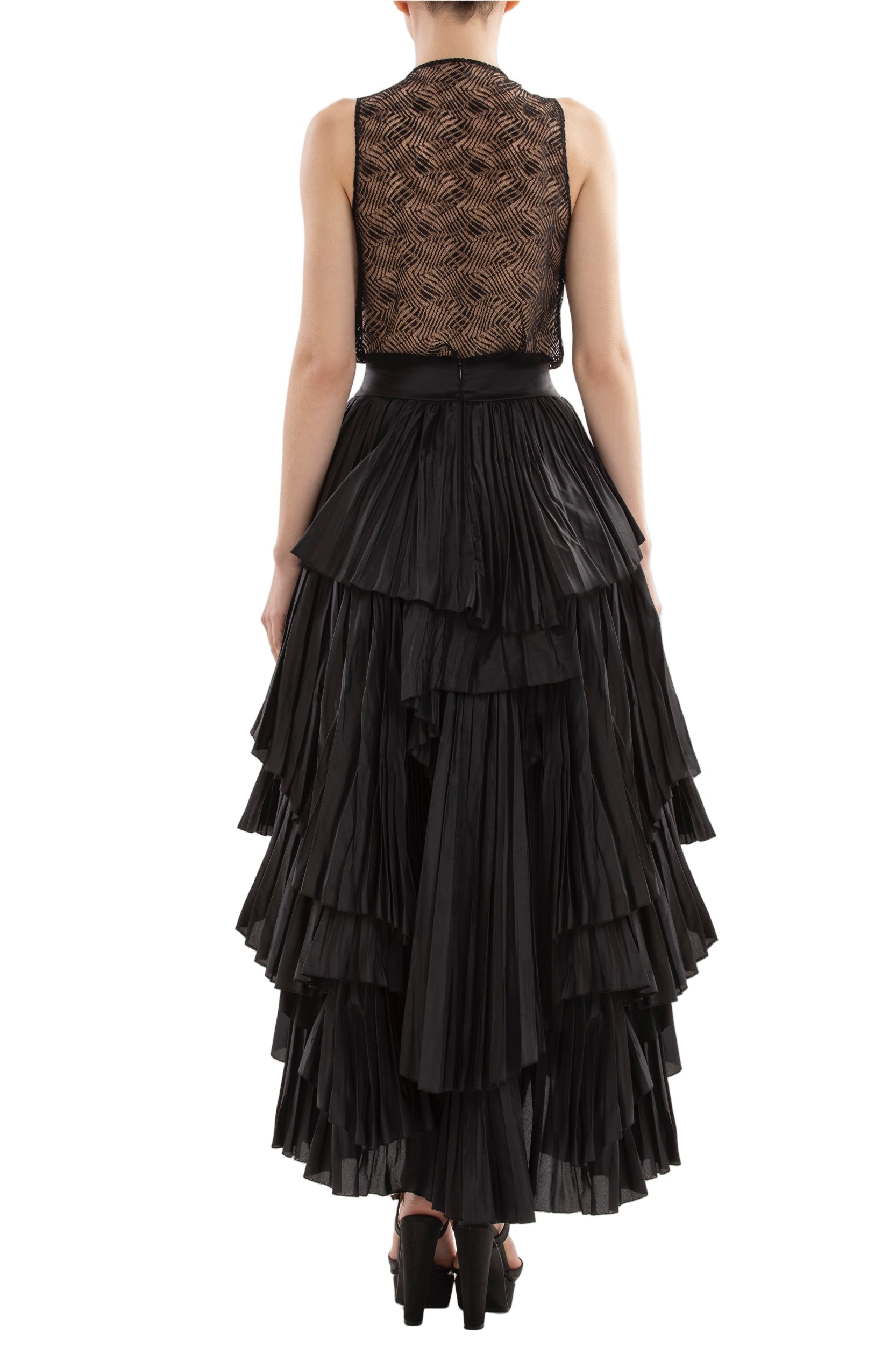 DRAPED LACE TOP