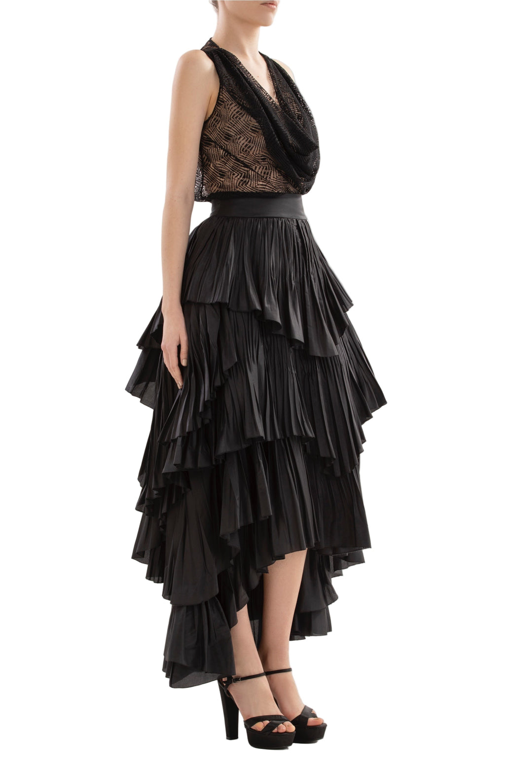 DRAPED LACE TOP