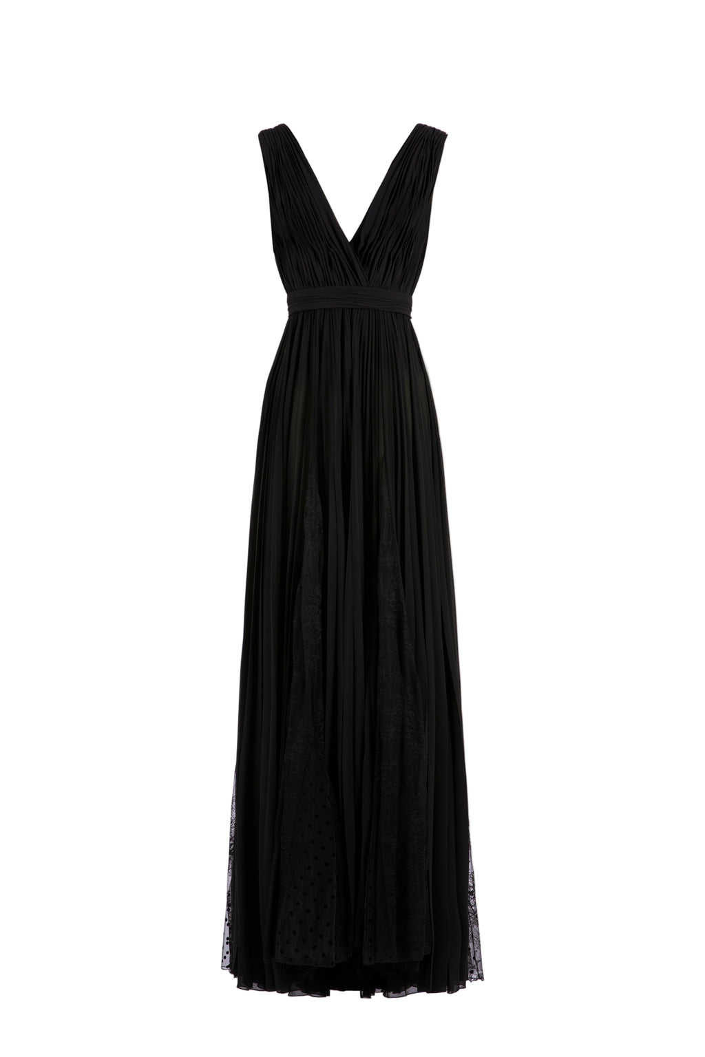 PLEATED DRESS WITH LACE