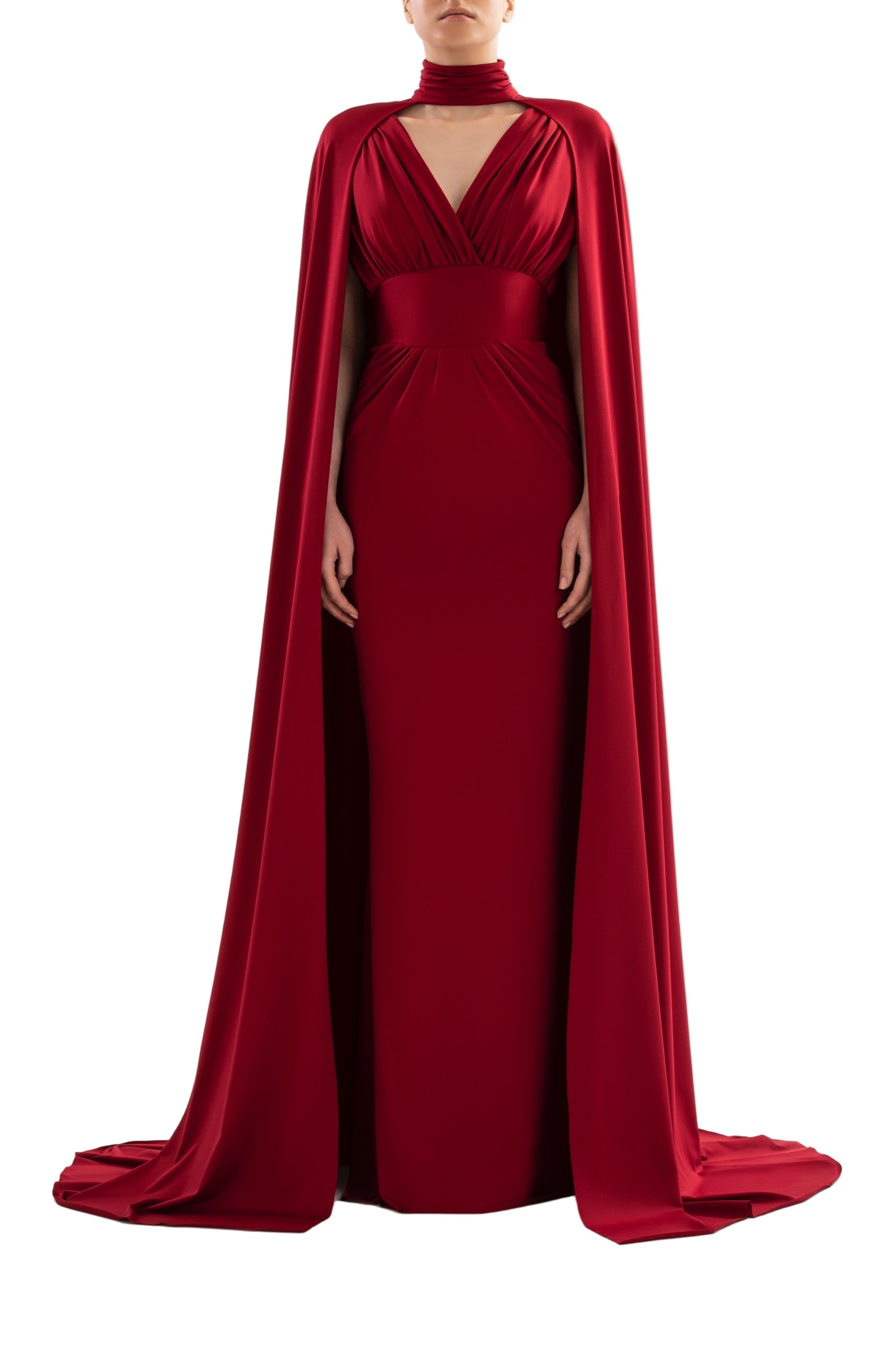 JERSEY DRESS WITH CAPE