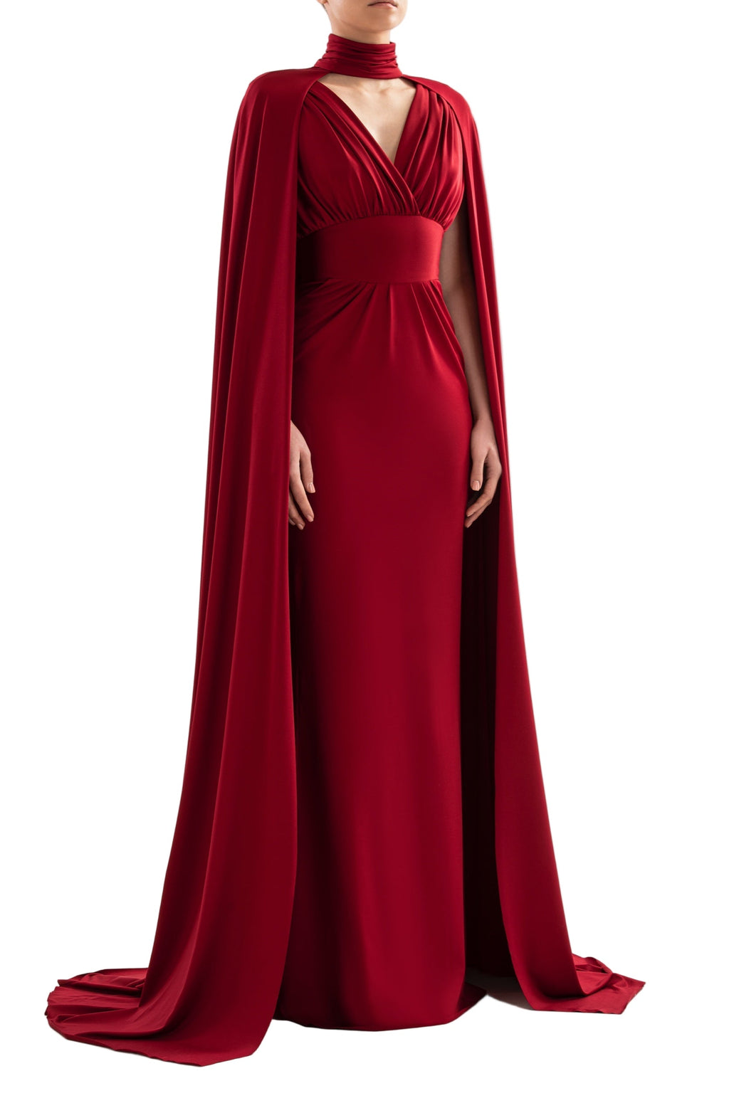 JERSEY DRESS WITH CAPE