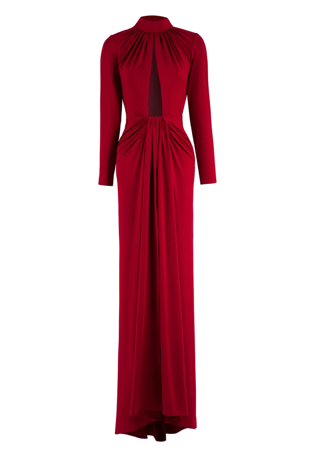 JERSEY PLEATED LONG DRESS