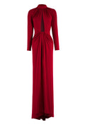JERSEY PLEATED LONG DRESS