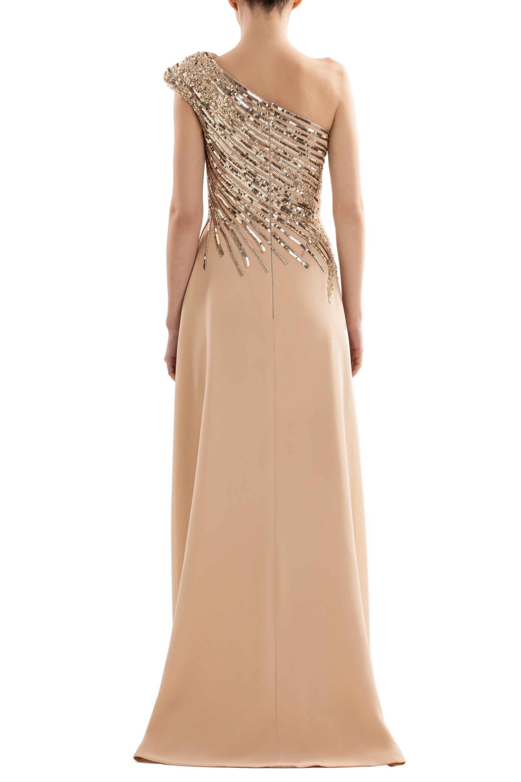 ONE SHOULDER SEQUIN LONG DRESS