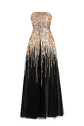 EMBROIDERED STRAPLESS DRESS