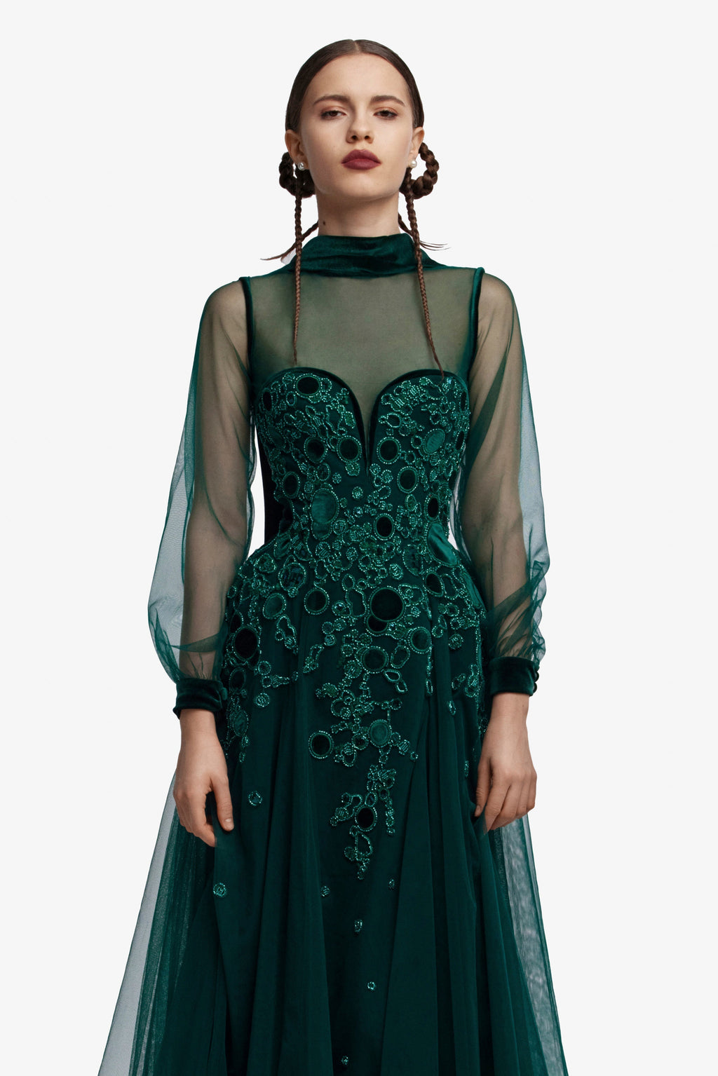 Embroidered tulle dress
