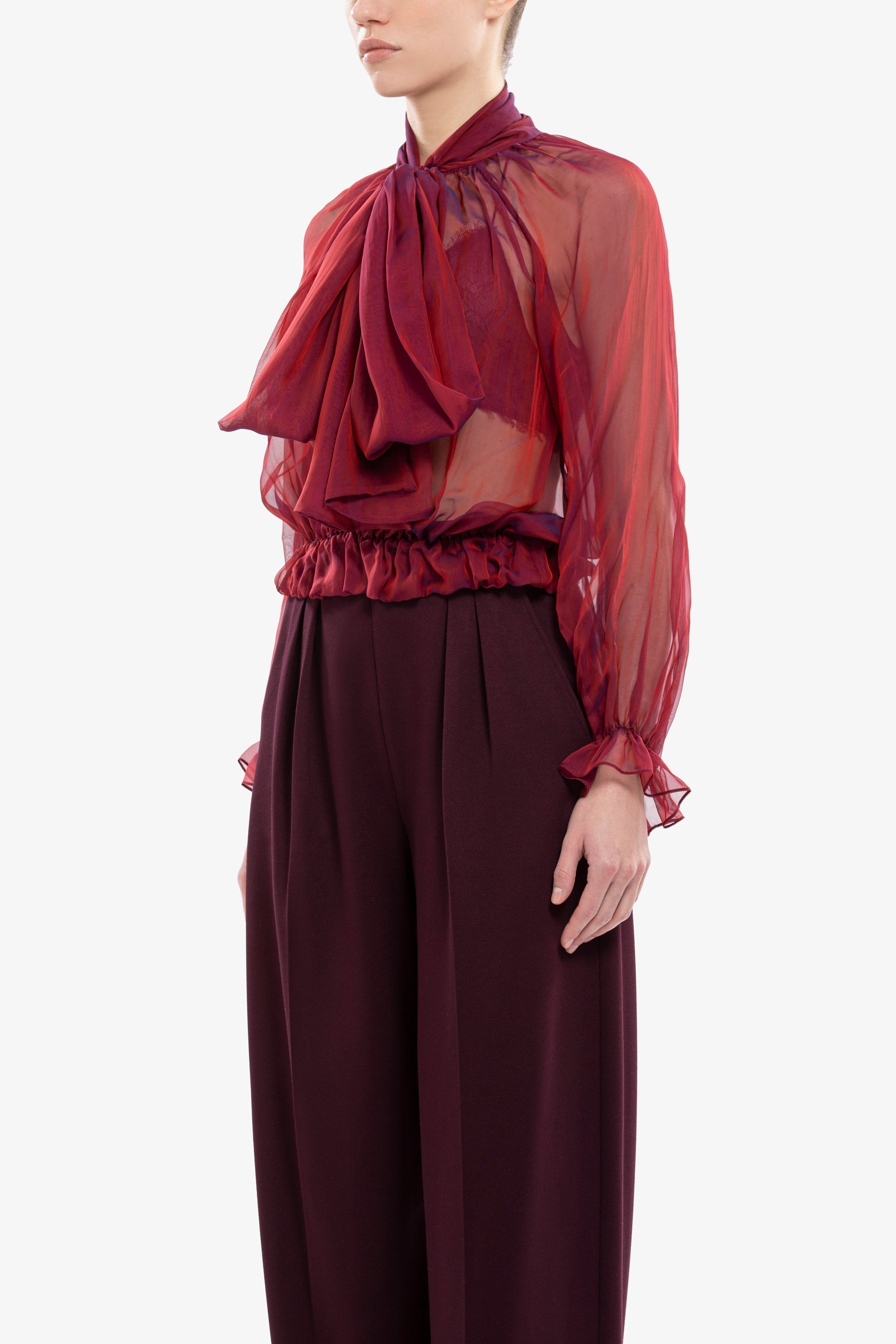 Chiffon bow chemise