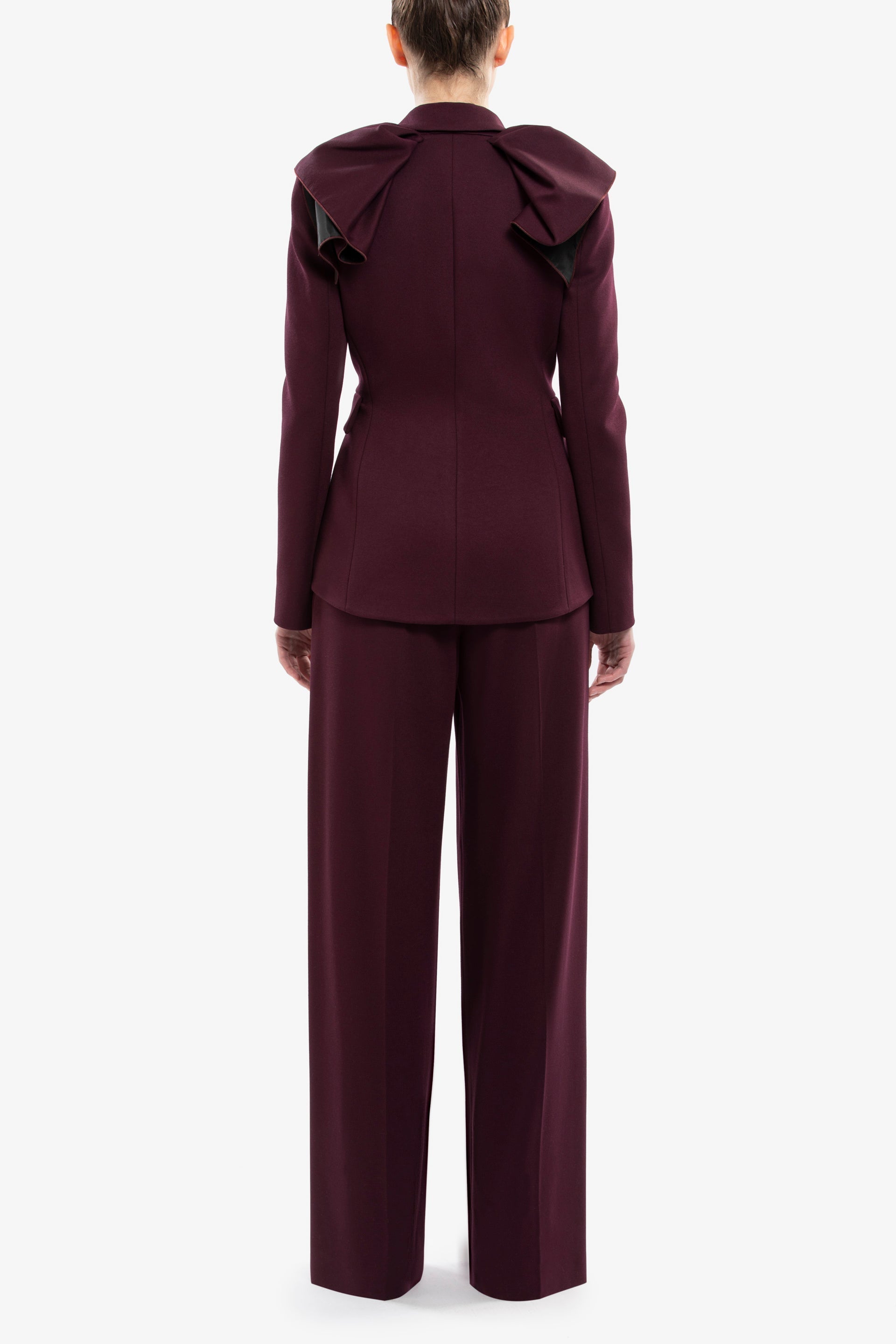 Ruffled tailored jacket